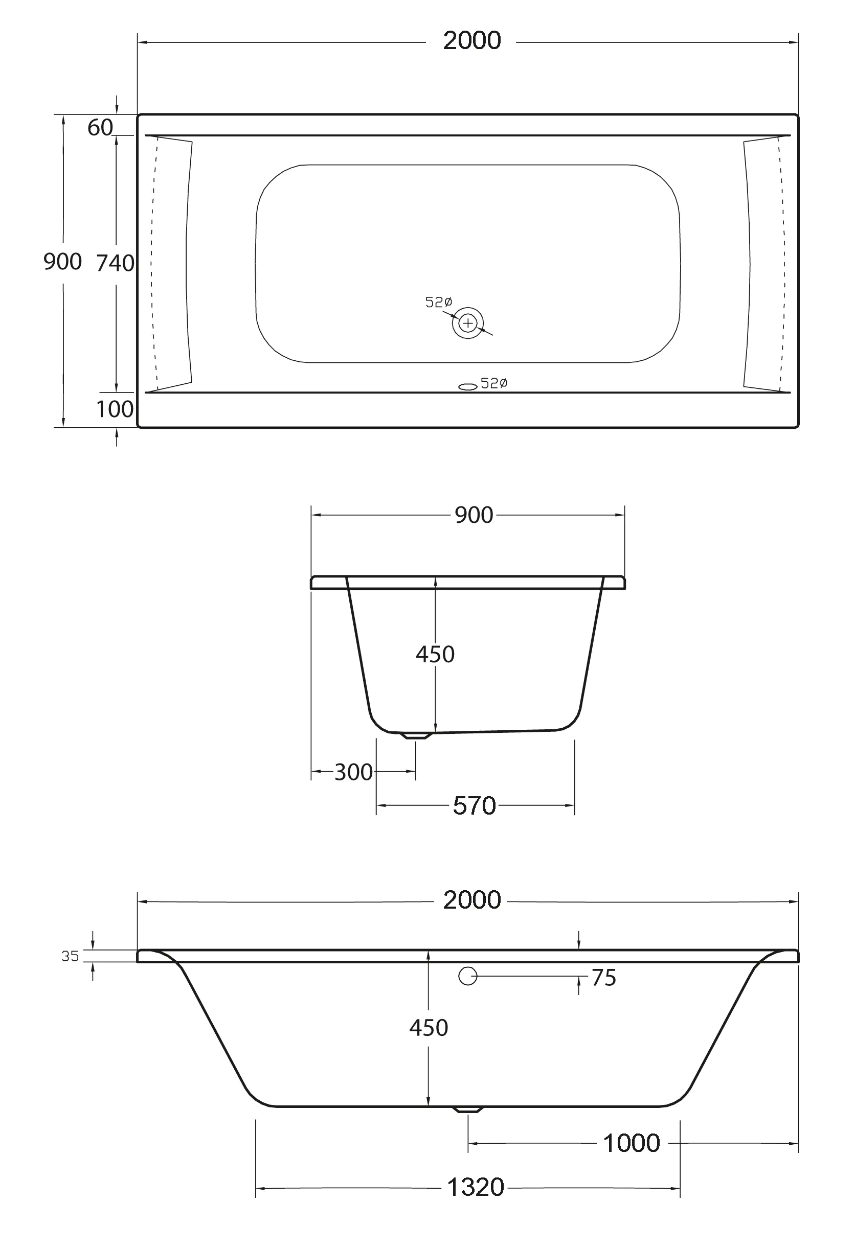 Ottofond Whirlpool-Badewannen-Komplettset Rosa 200 cm mit Armatur S2000