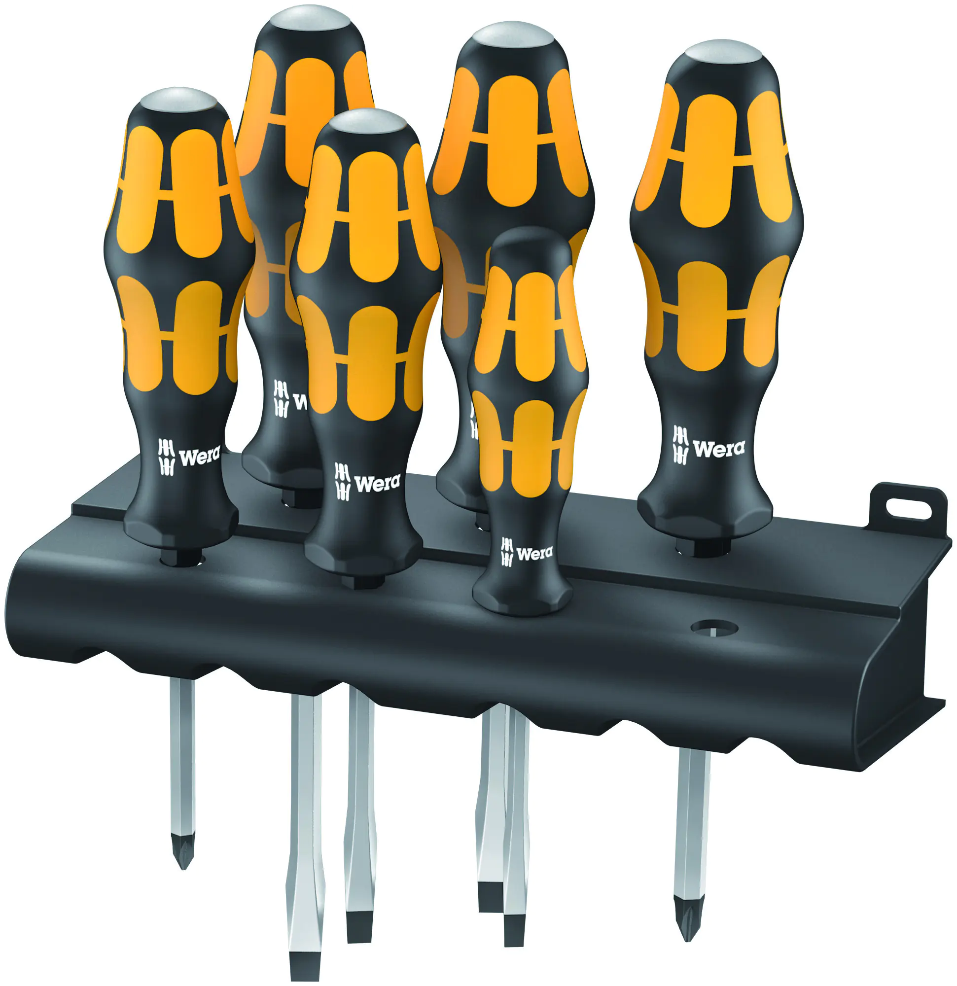 Wera Schraubendreher-Satz 932/6 Kraftform Schraubmeißel + Rack 6-teilig