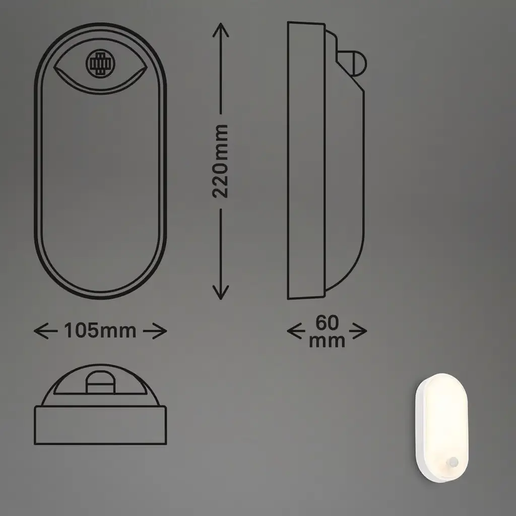 Briloner LED-Wandleuchte Ruch mit Bewegungsmelder 22 x 10,5 cm warmweiß weiß