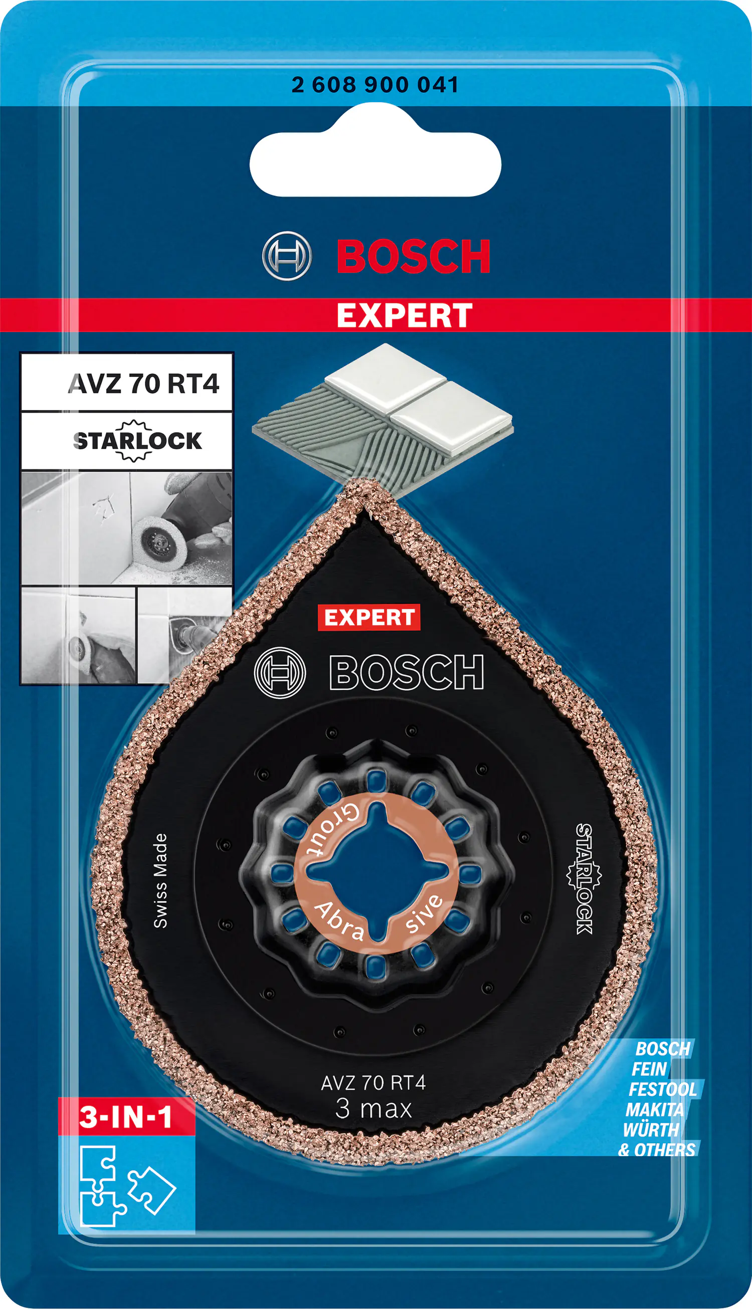 Bosch Expert Mörtelentferner AVZ 70 RT4 Fugen-Entferner für Multifunktionswerkzeuge 70 mm