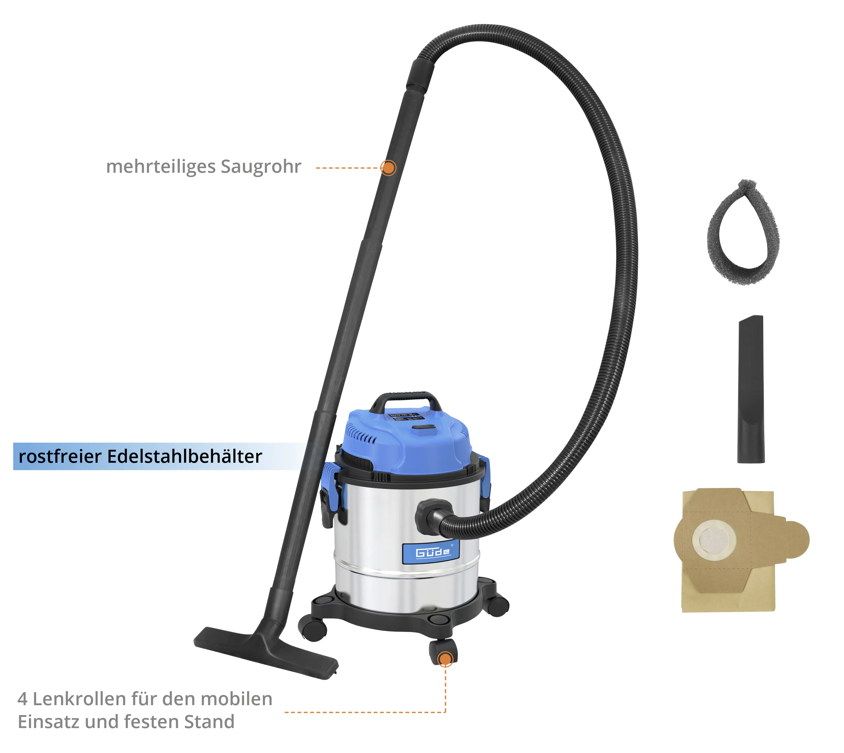 Güde Nass-Trockensauger GNTS 12 L 1200 W