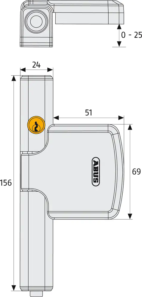 Abus Fensterzusatzschloss FTS206 braun