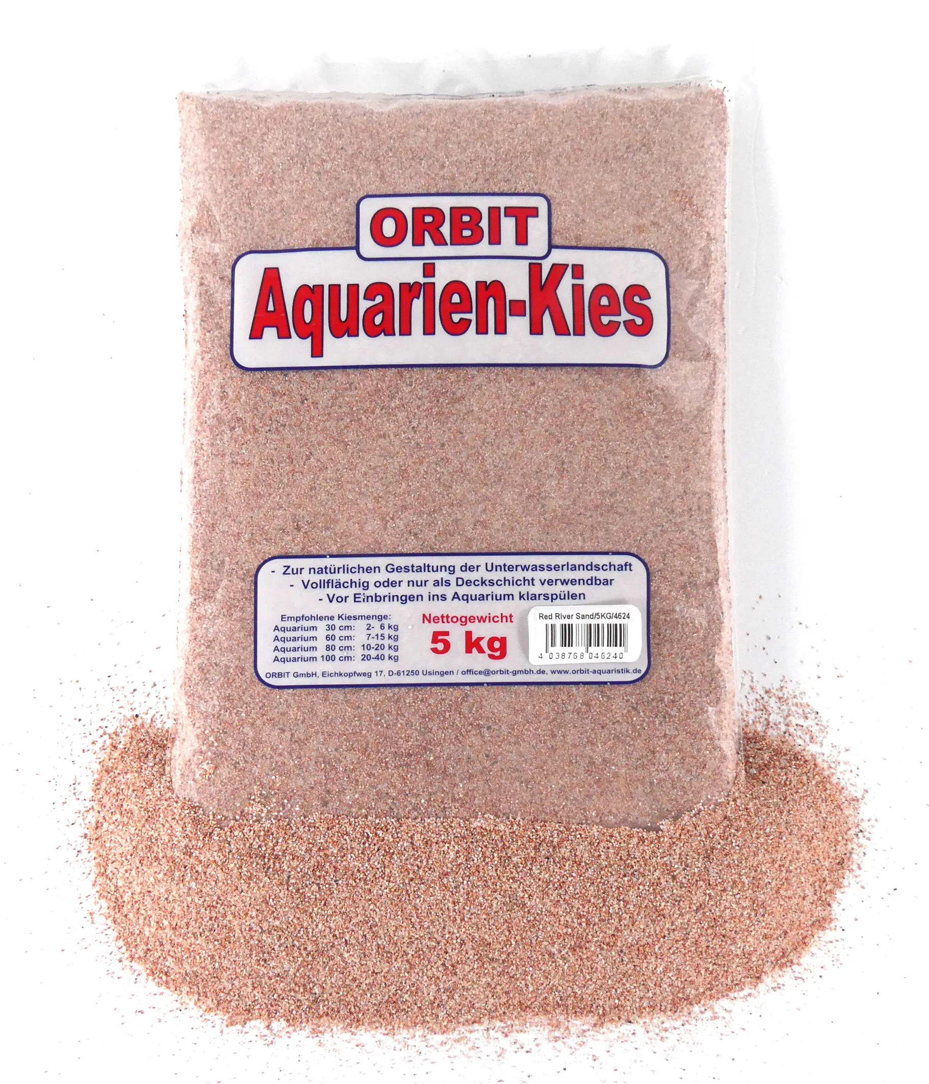 Orbit Aquarien Sand Red River rosa-weiß 5 kg