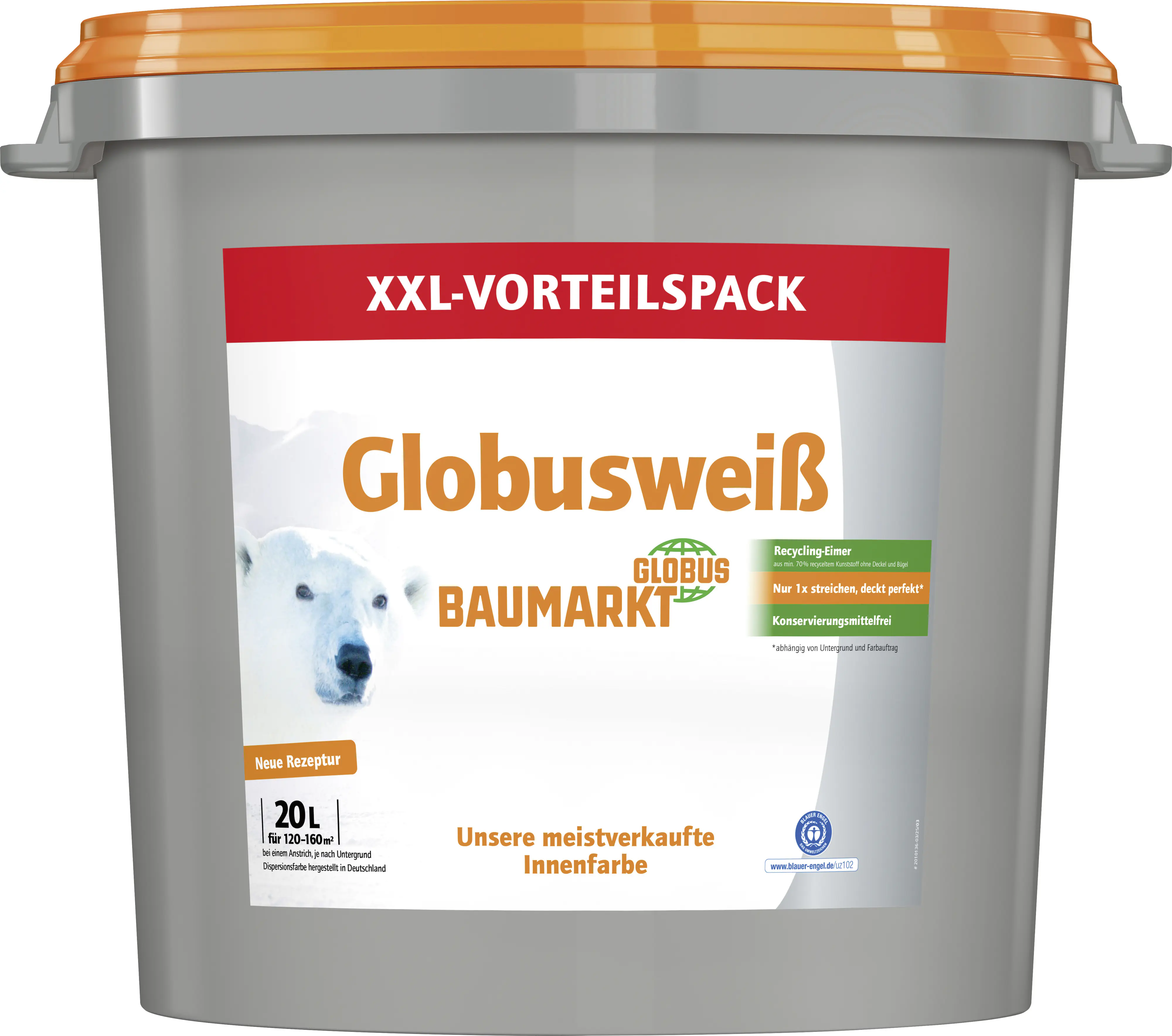 Globusweiß Wandfarbe weiß matt 20 L