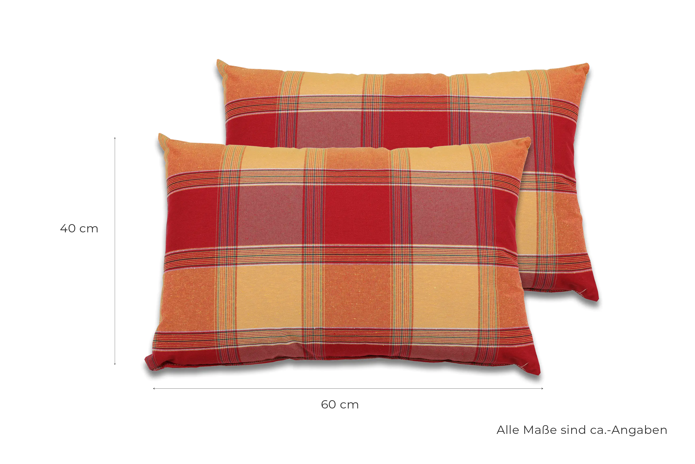 GO-DE Auflage für Hollywoodschaukel 180 x 110 x 8 cm, orange, rot kariert