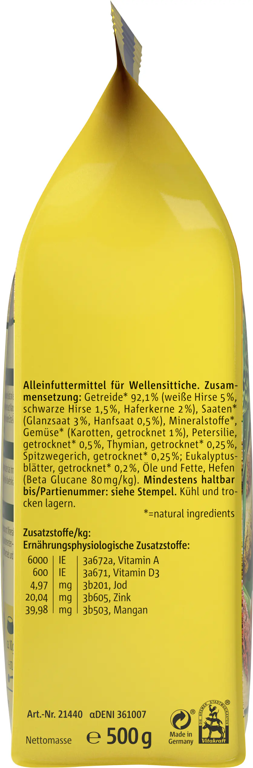 Vitakraft Vogelfutter Perle 500 g