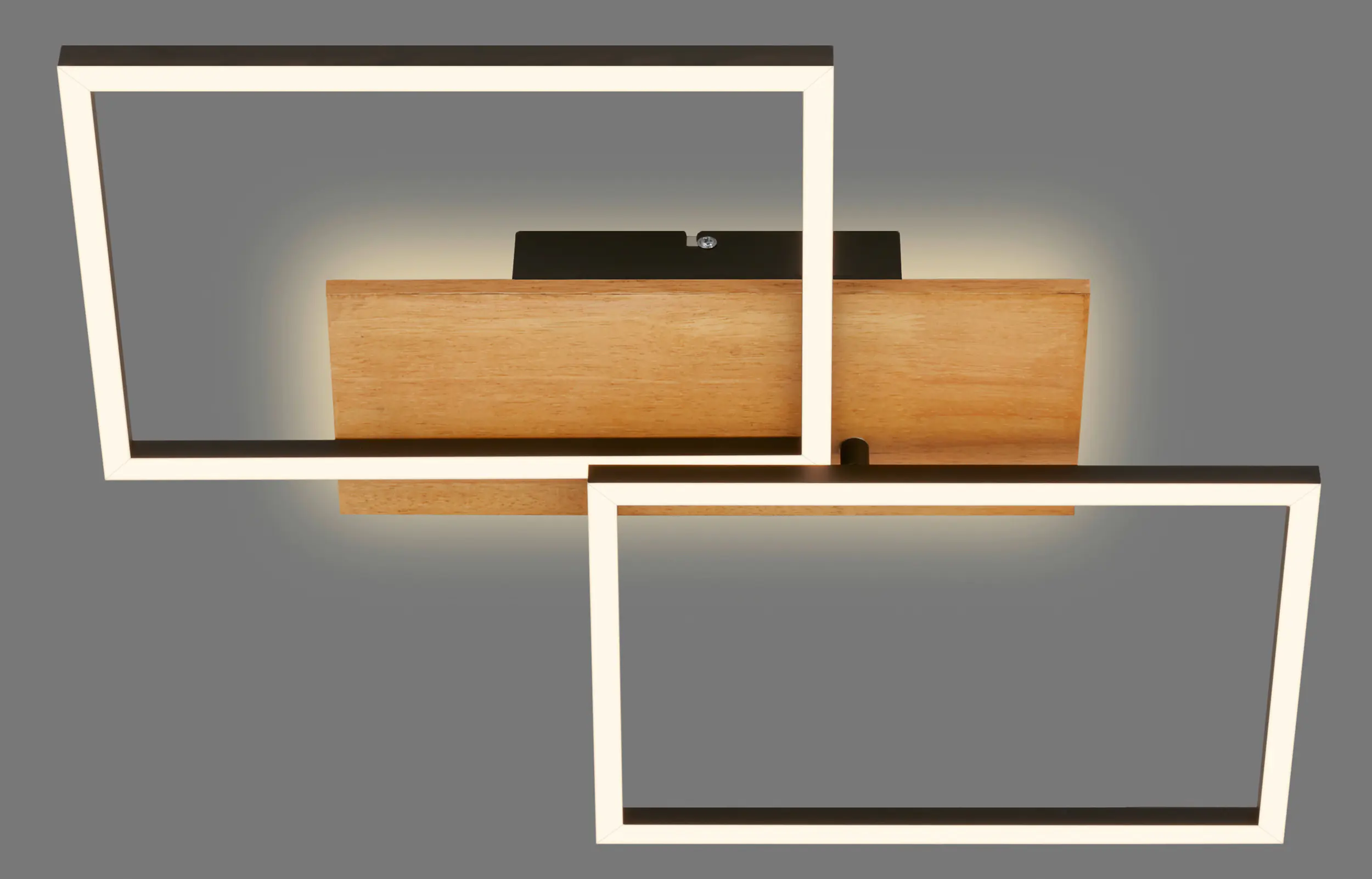 Di-Ka LED Deckenleuchte Frame 30W, 3300lm, 3000K, Holz, schwarz