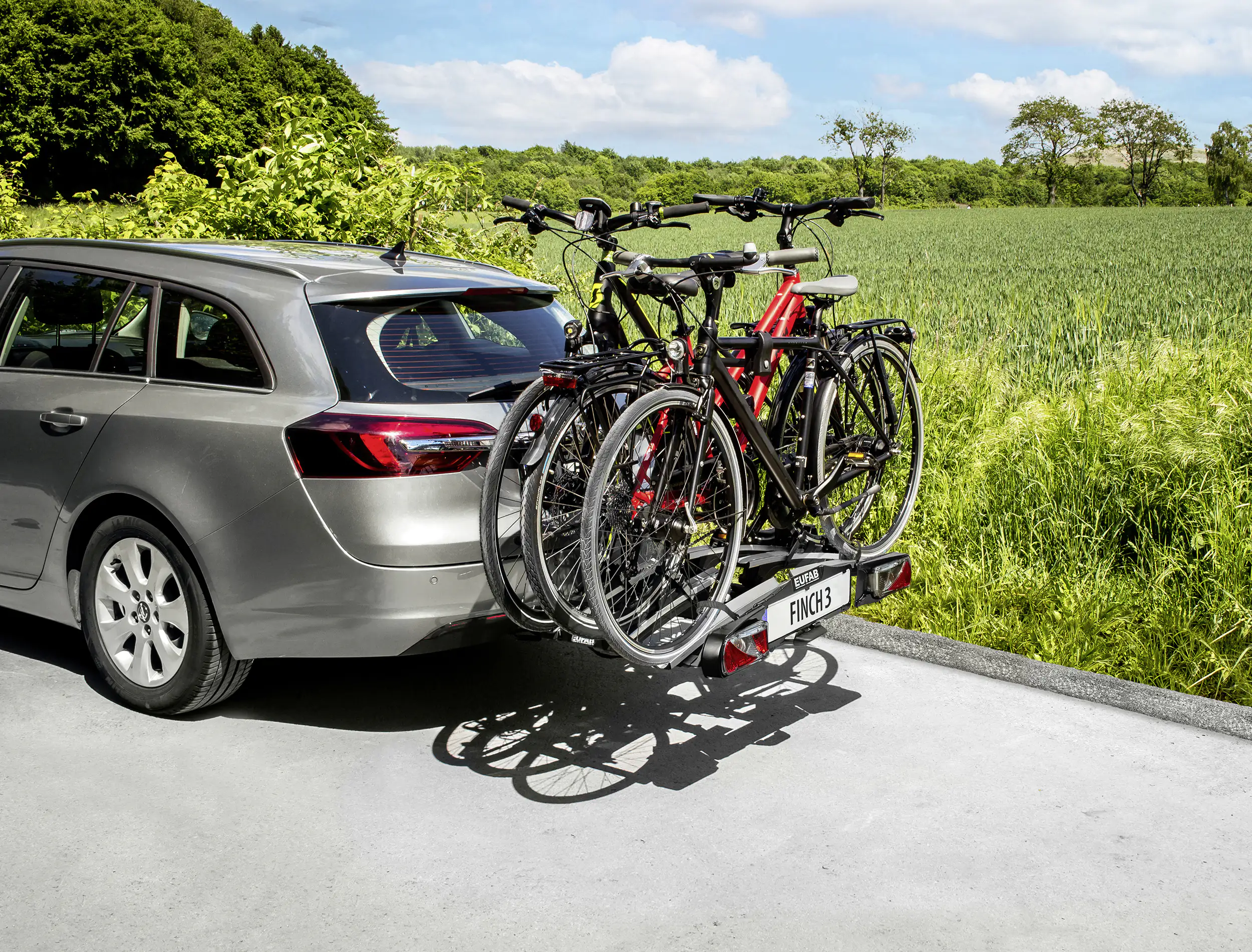 EUFAB Fahrradheckträger FINCH 3 für 3 Fahrräder teilweise vormontiert