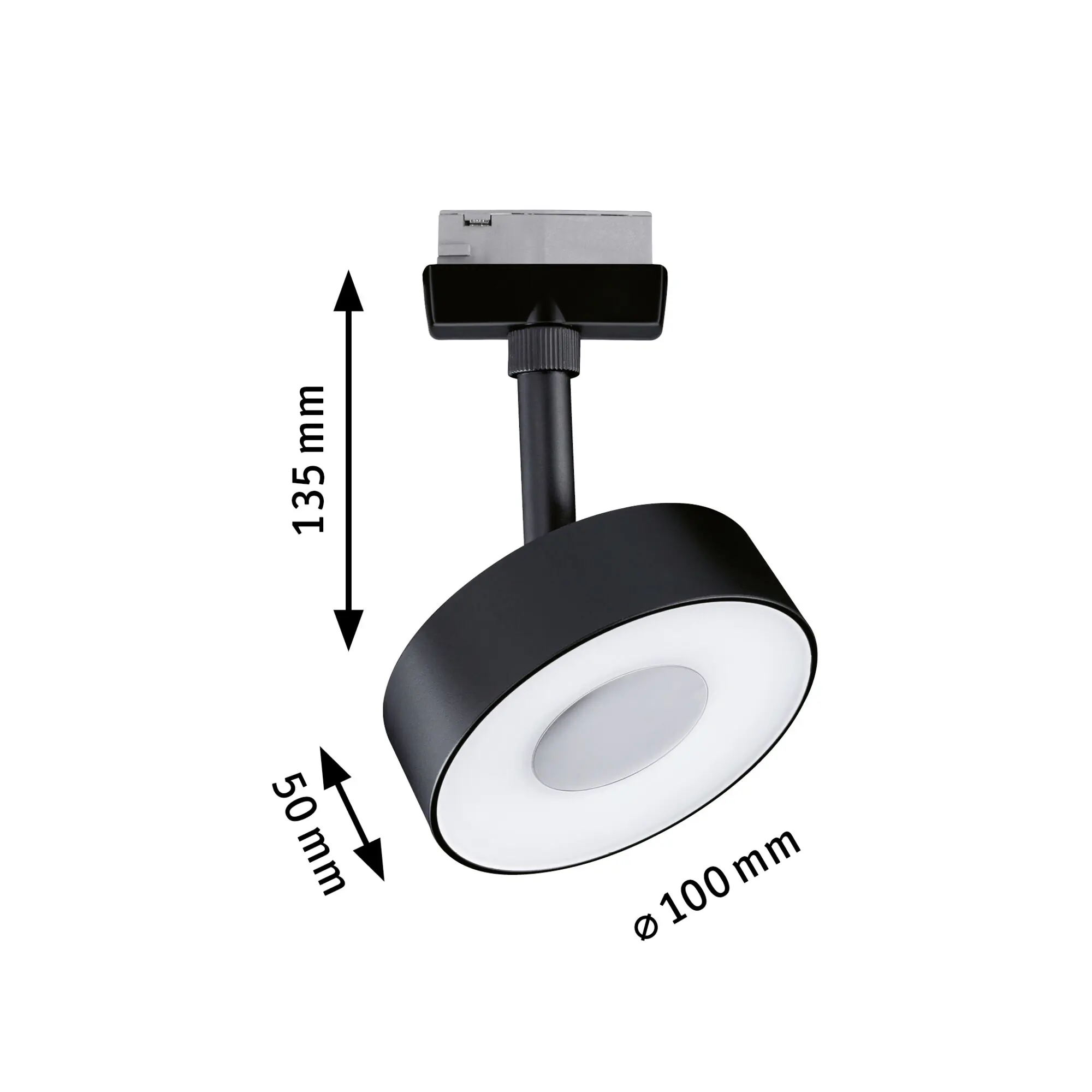 Paulmann URail LED Einzelspot Circle schwarz matt 9,8 x 15,4 cm warmweiß