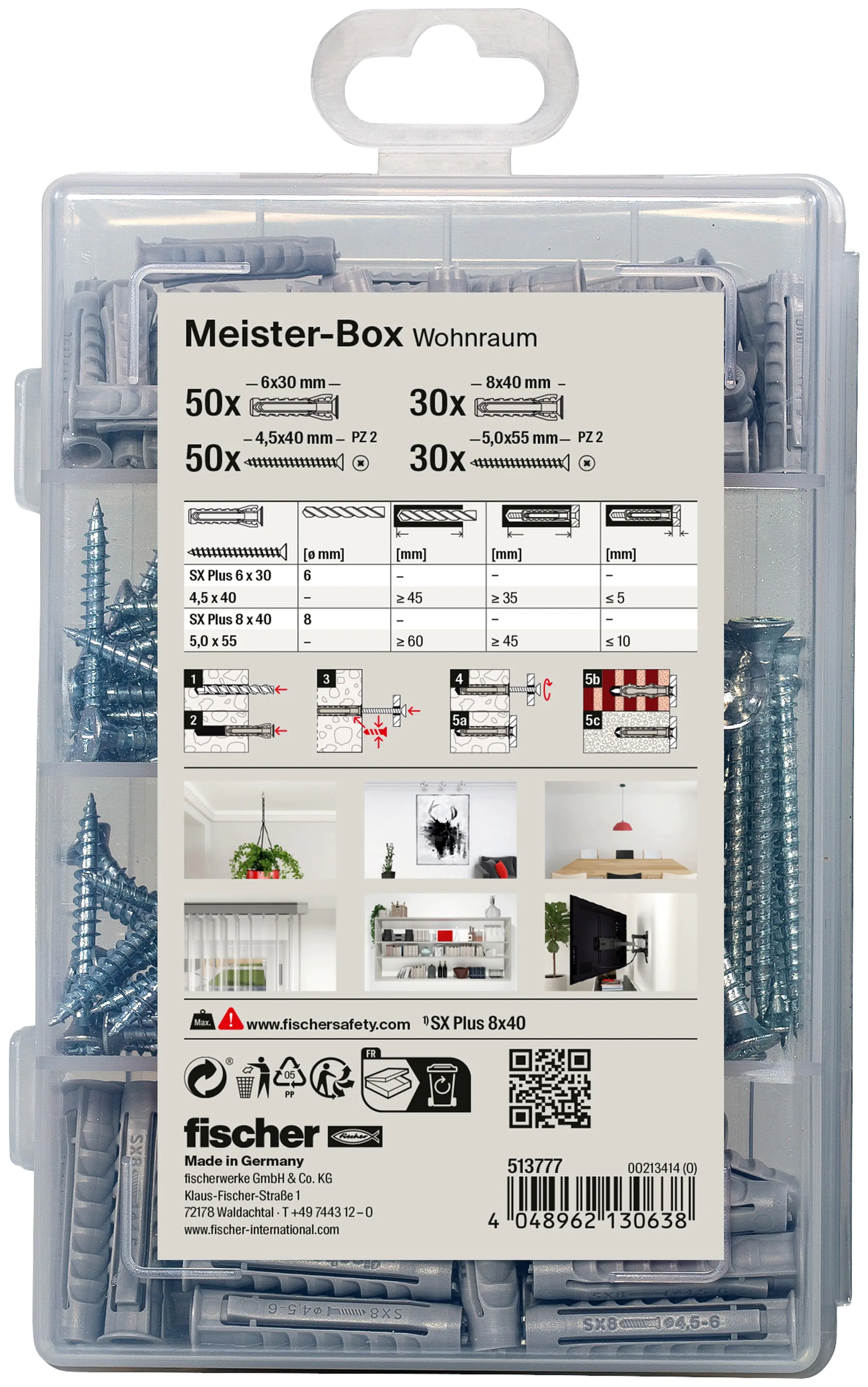 Fischer Dübel SX Meisterbox - 160 Stück