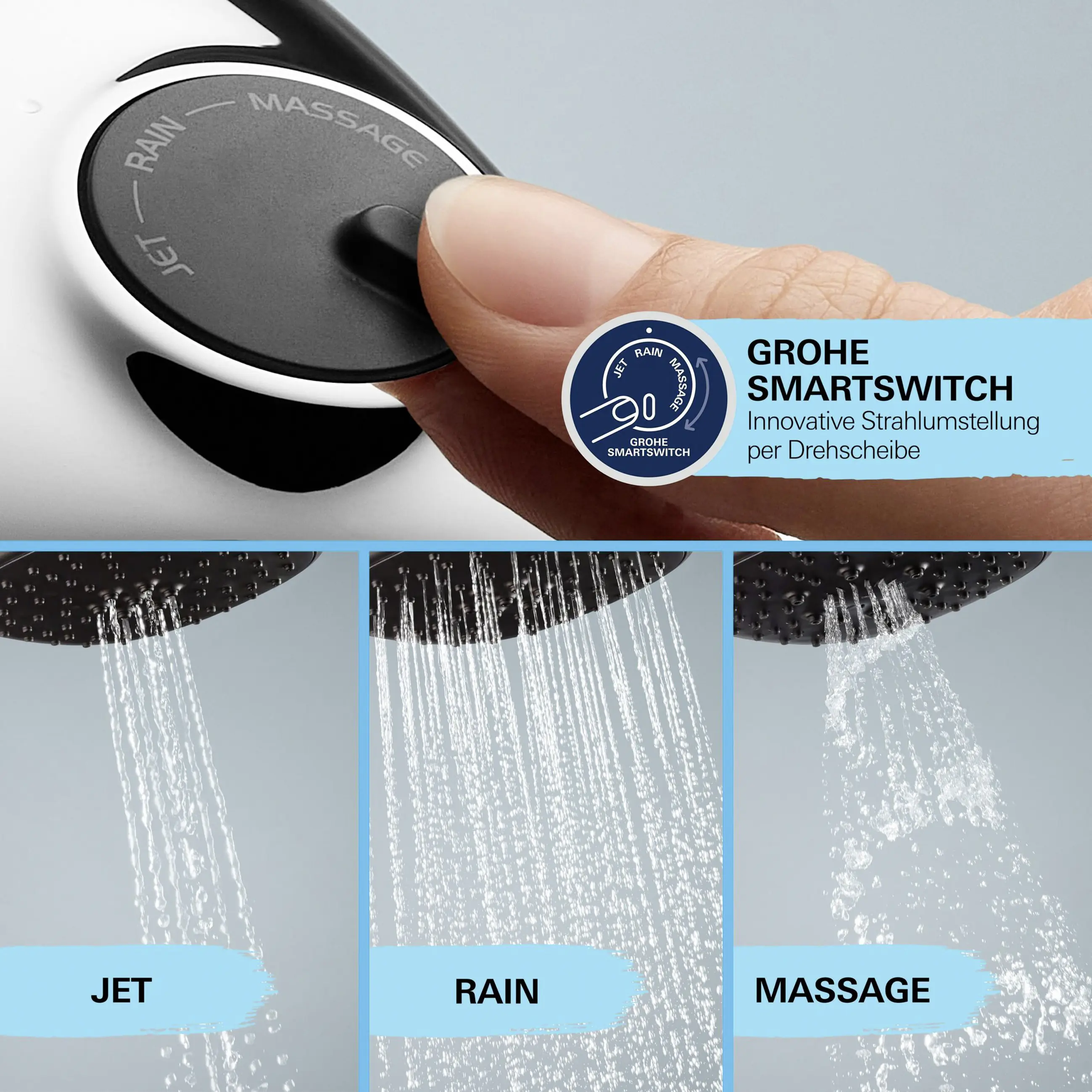 Grohe Handbrause 3 Strahlarten Vitalio Comfort 110 chrom
