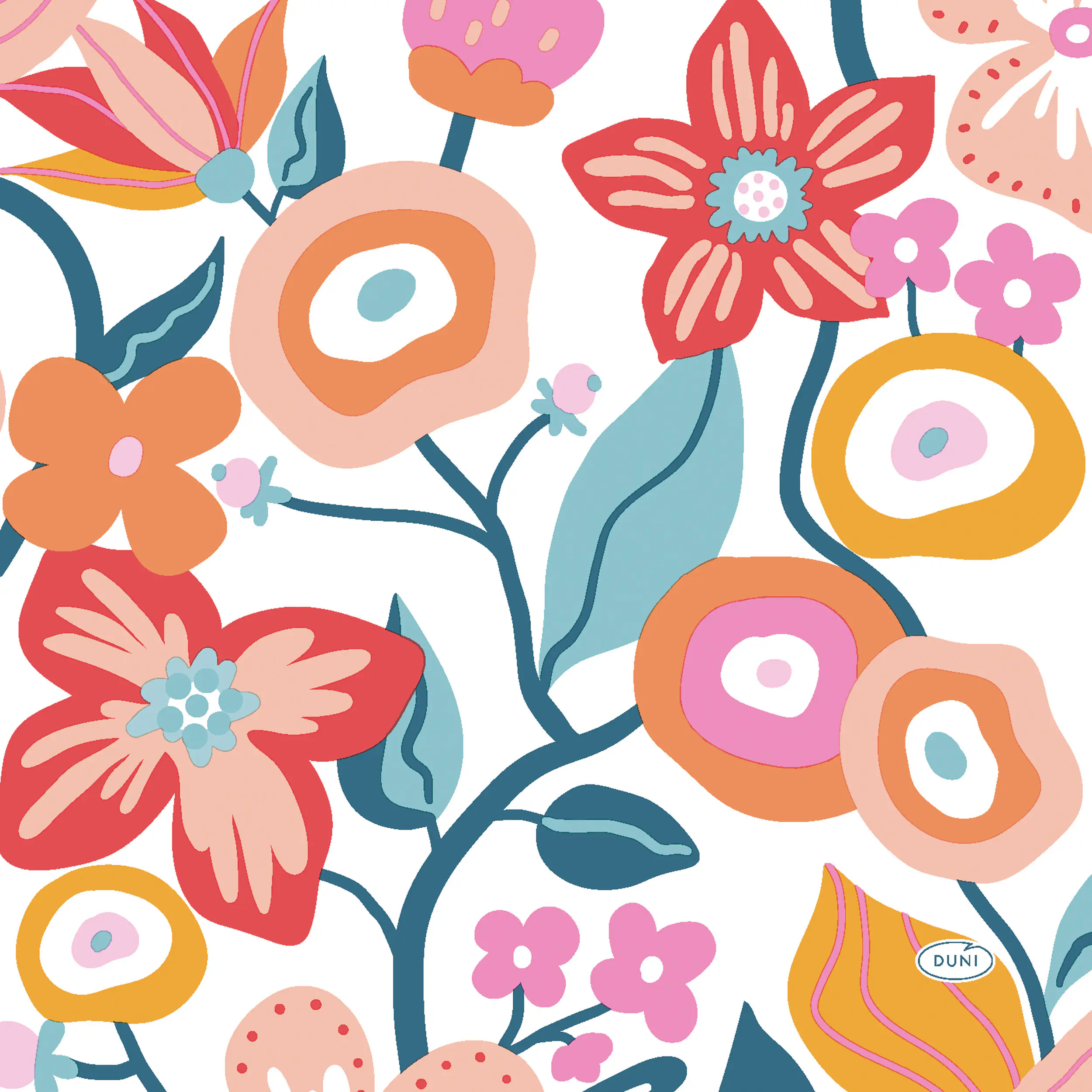 Duni Servietten Blumen 33 x 33 cm - 20er Pack