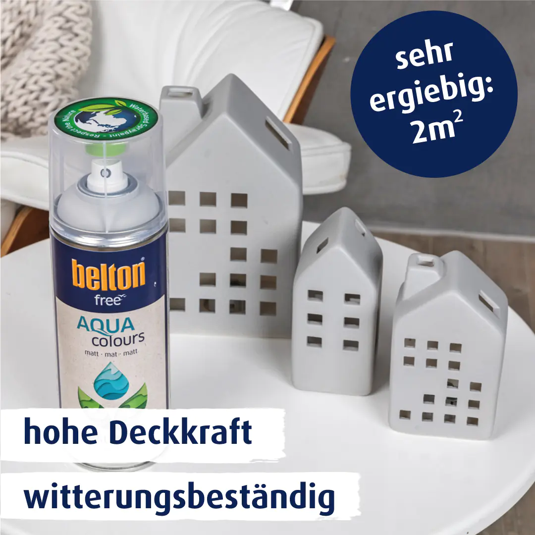 belton free Lackspray AQUAcolours 400 ml lichtgrau hochglanz