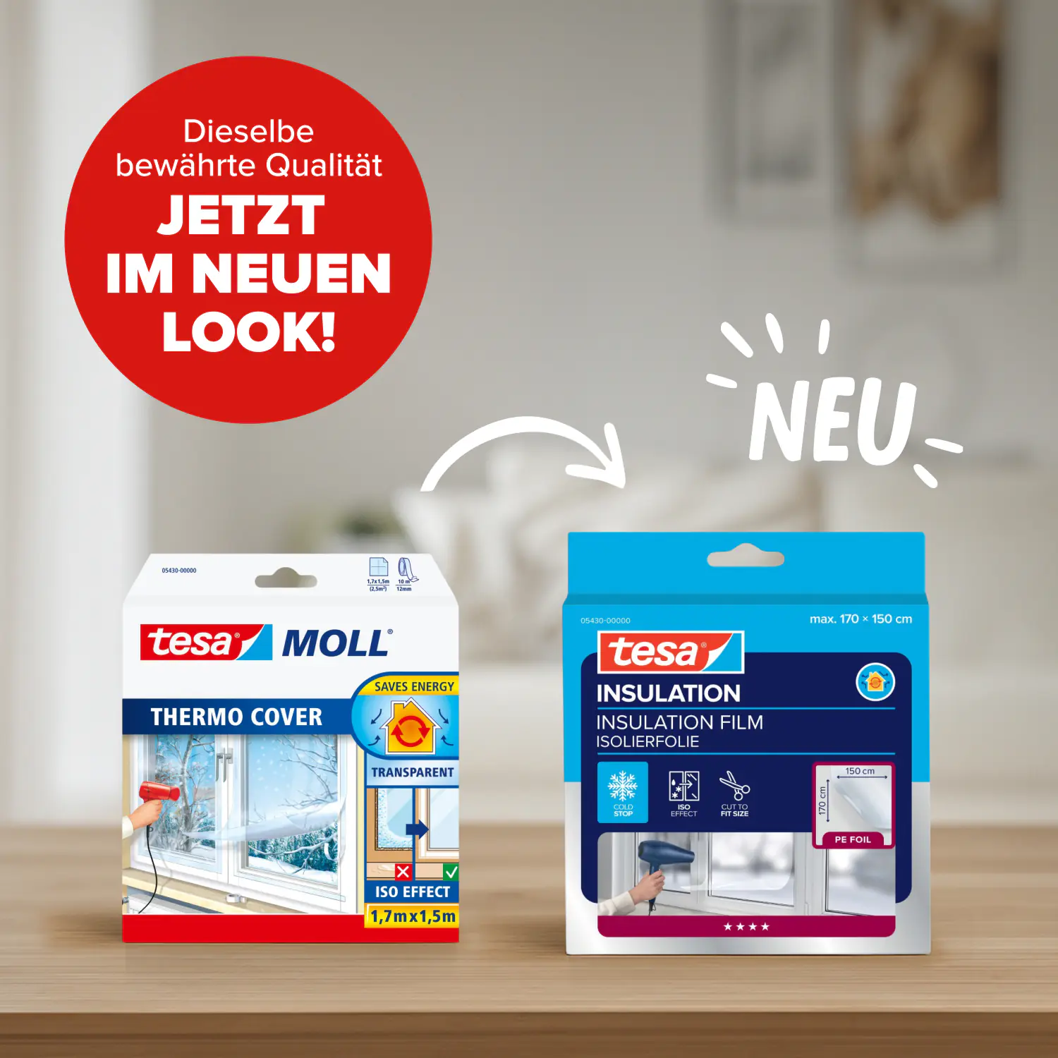tesa Moll Fenster-Isolierfolie Thermo Cover 1,7 x 1,5 m