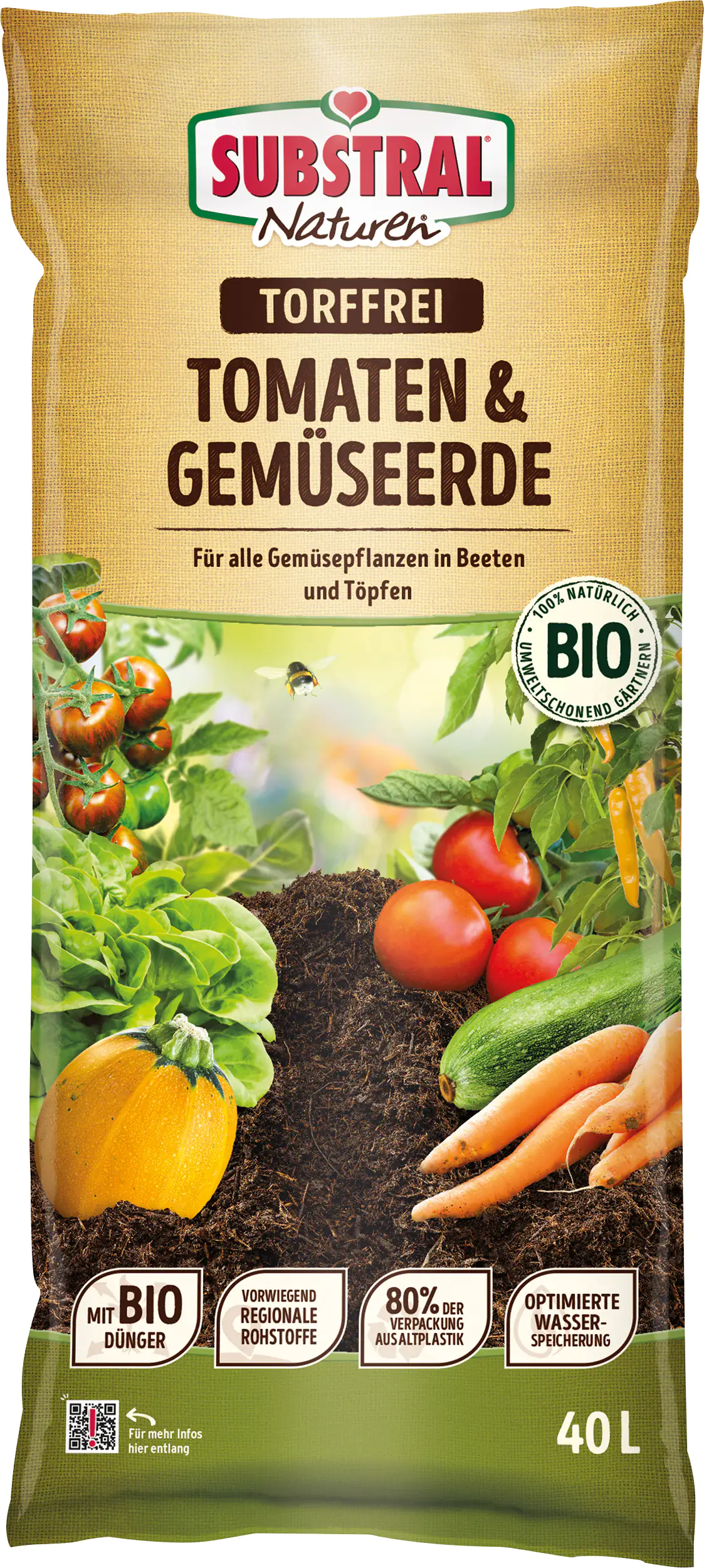 Substral Naturen Tomaten & Gemüseerde 40 L torffrei