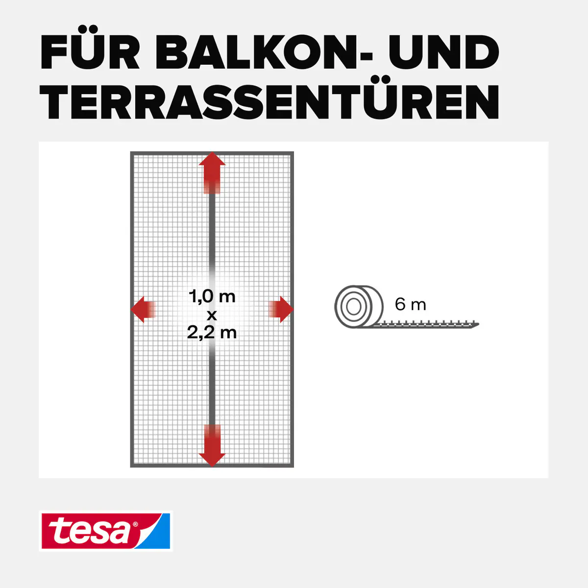 tesa Fliegengitter Magnetvorhang 100 x 220 cm anthrazit