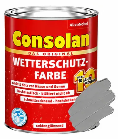 Consolan Wetterschutz-Farbe 2,5 L steingrau
