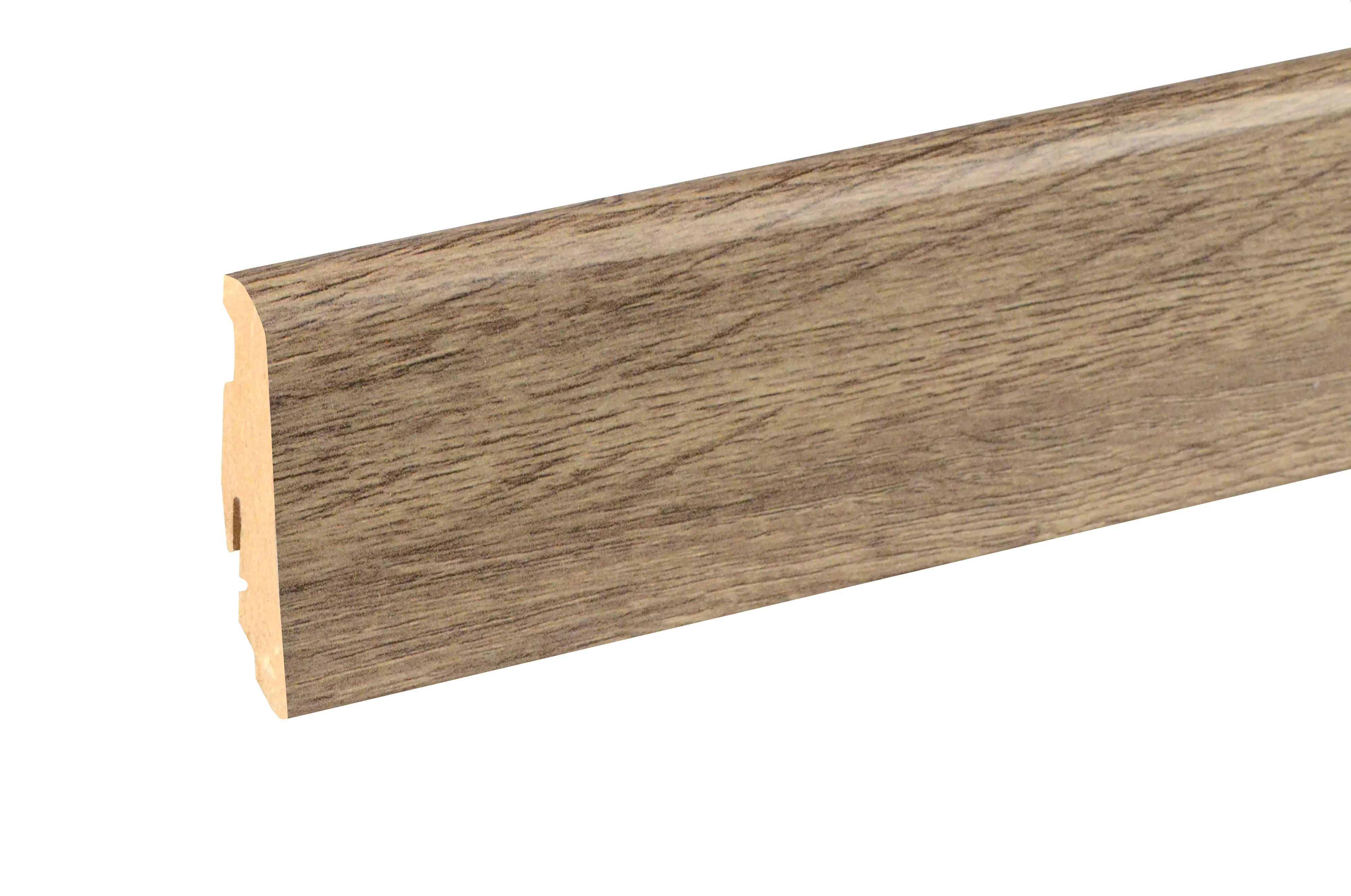 Neuhofer Fußleiste 240 cm x 58 x 19 mm eiche graubraun