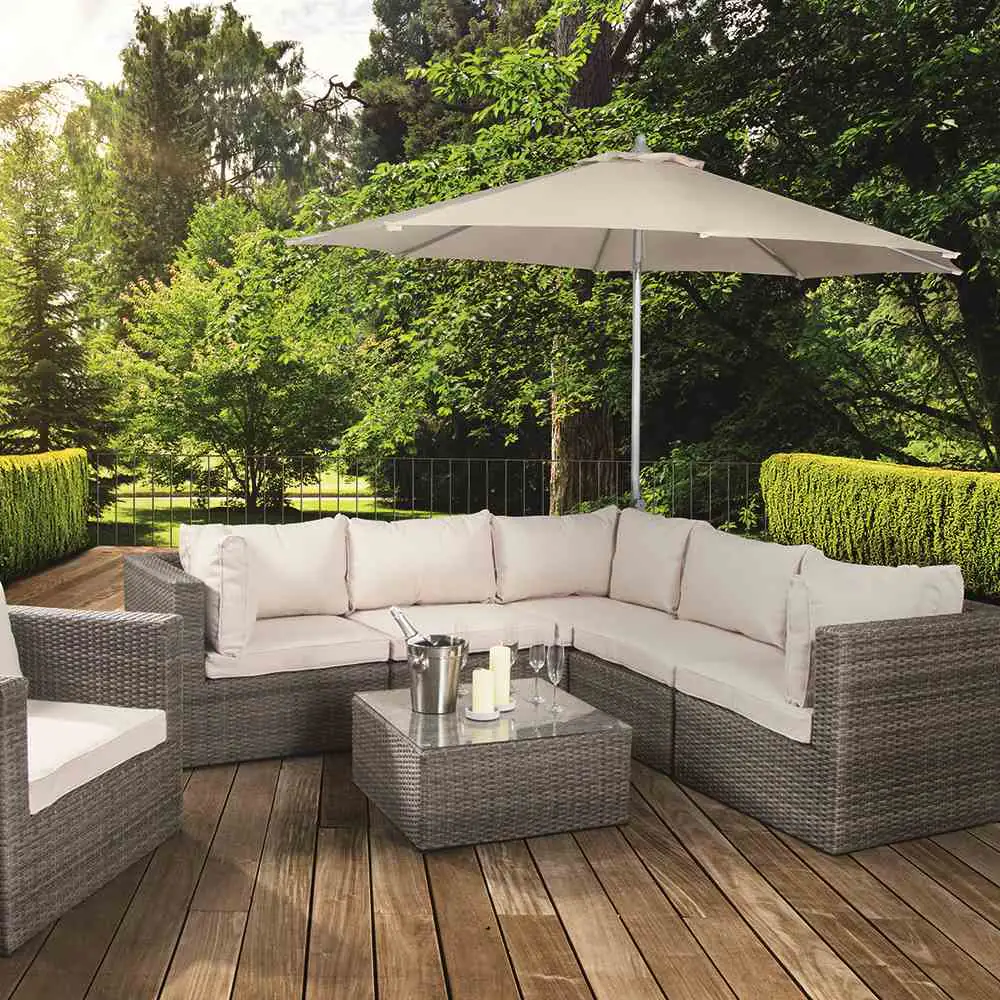 Siena Garden Sonnenschirm Push Pro silber-grau Ø 300 cm