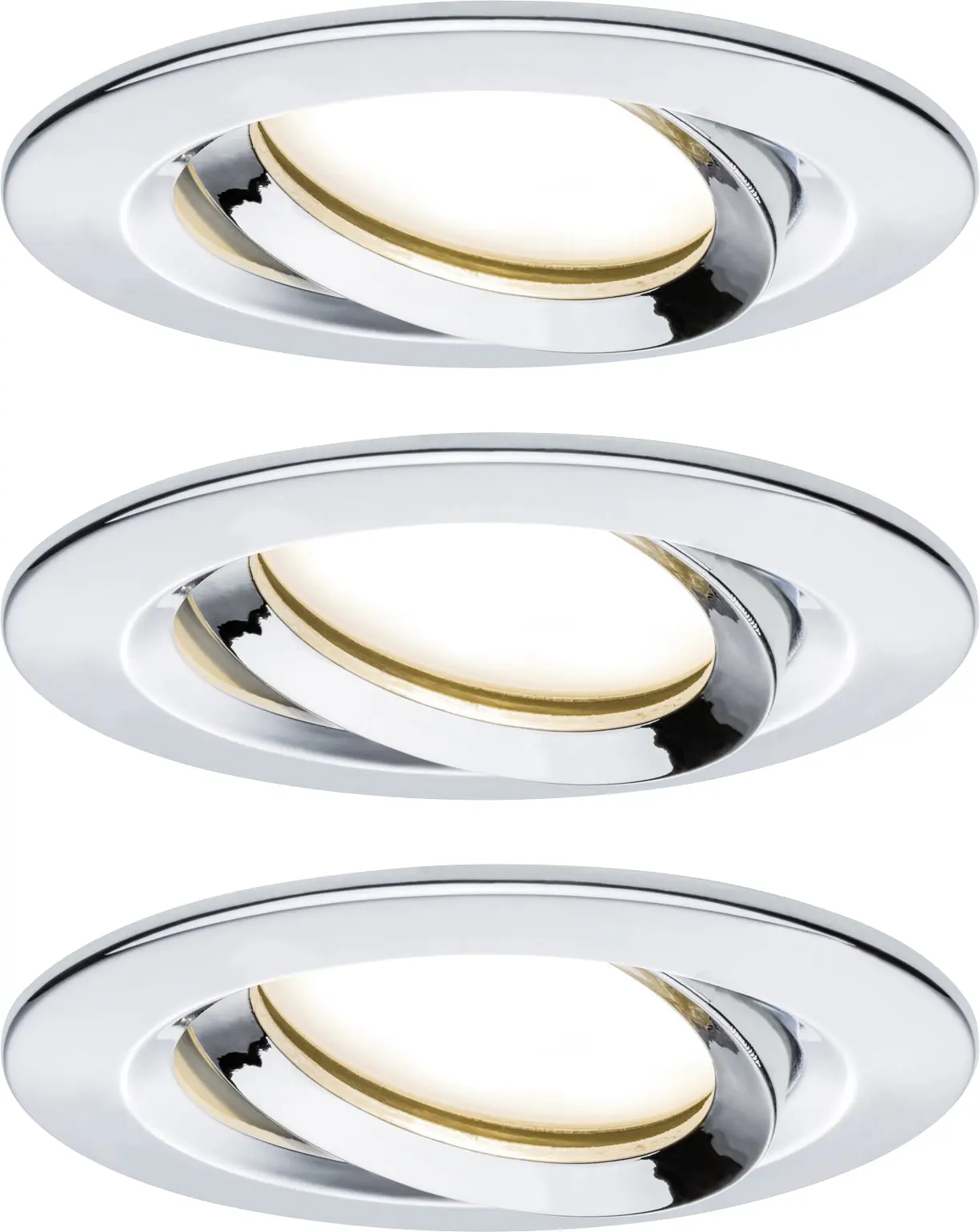 Paulmann LED Einbauleuchte Nova 3er-Set chrom schwenkbar Ø 9,3 cm