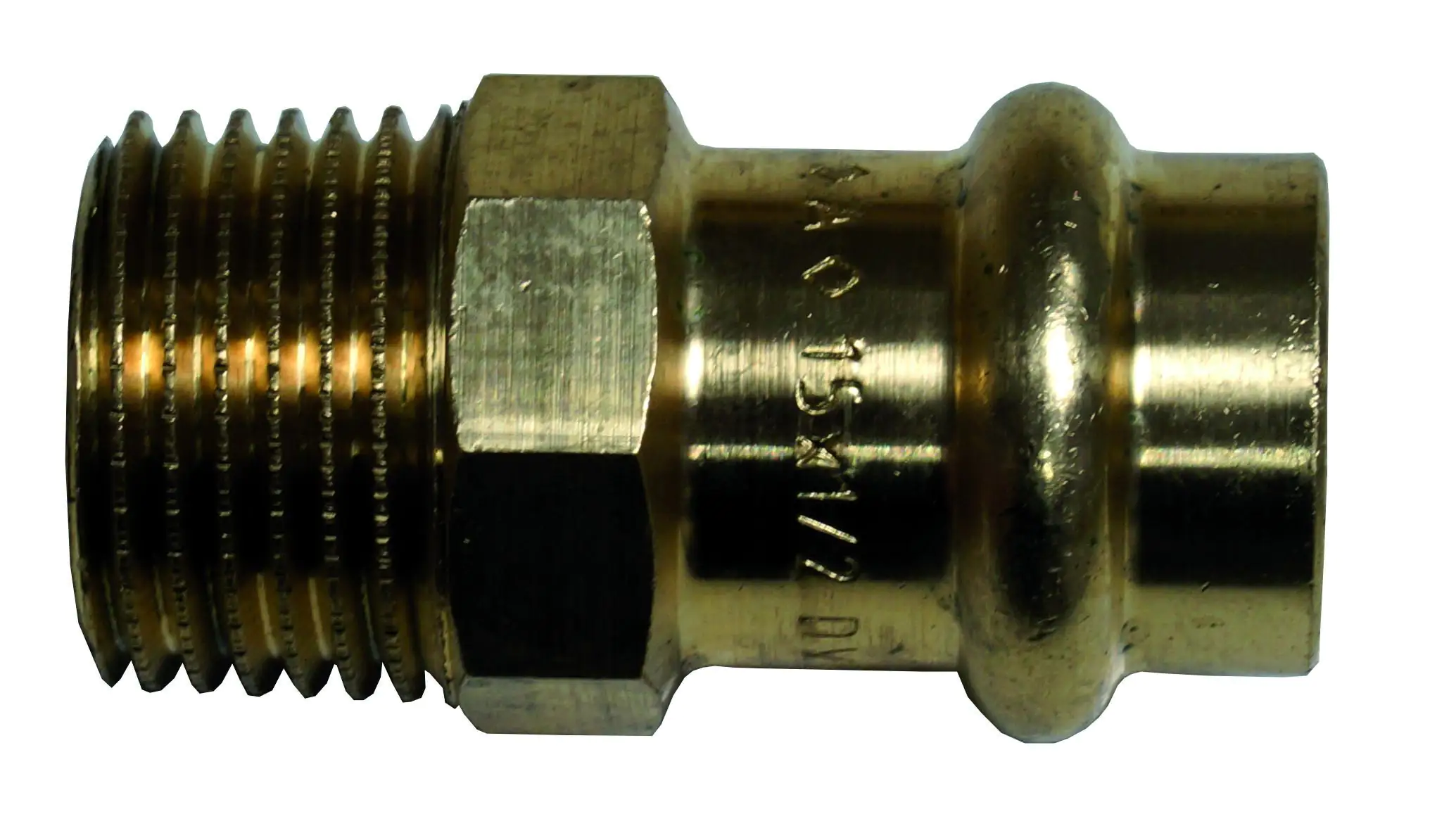 Cornat Press-Übergangs-Nippel Rotguss, ø 15 mm, 1/2" AG, 10 Stück