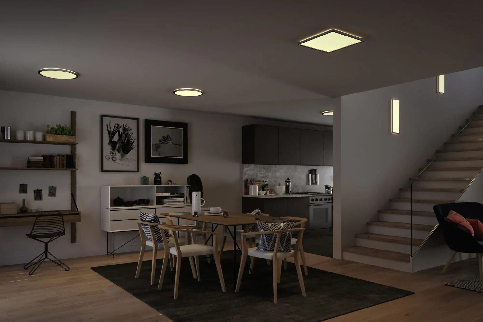 Paulmann LED Panel Atria Shine chrom-matt Ø 42 cm warmweiß dimmbar
