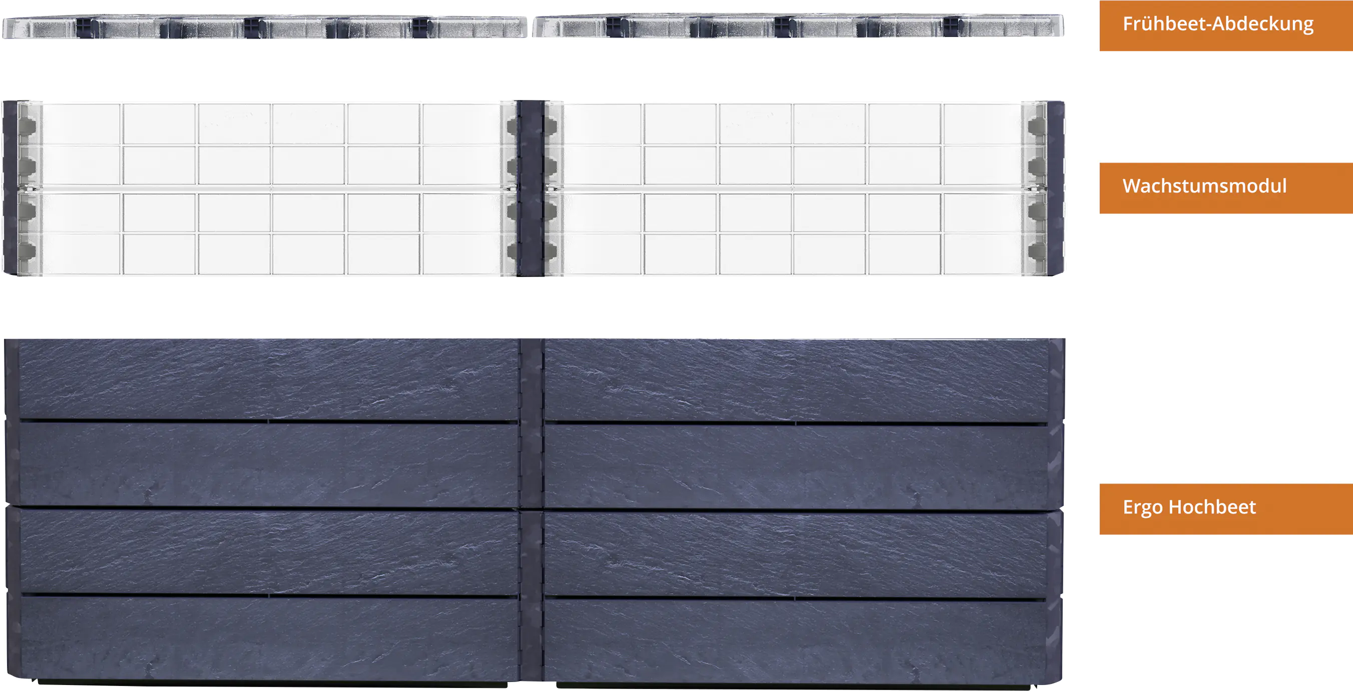 Garantia Hochbeet Ergo Quadro 2L TurboPlus Stone