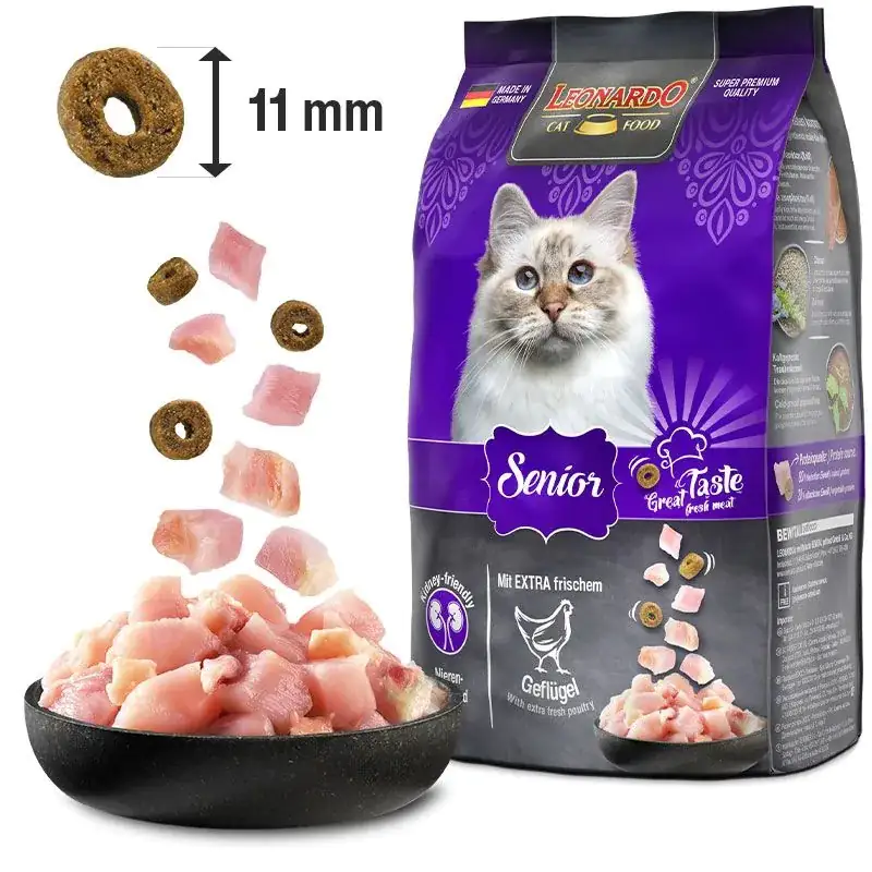Leonardo Katzentrockenfutter  Leo Senior mit extra frischem Geflügel 300 g
