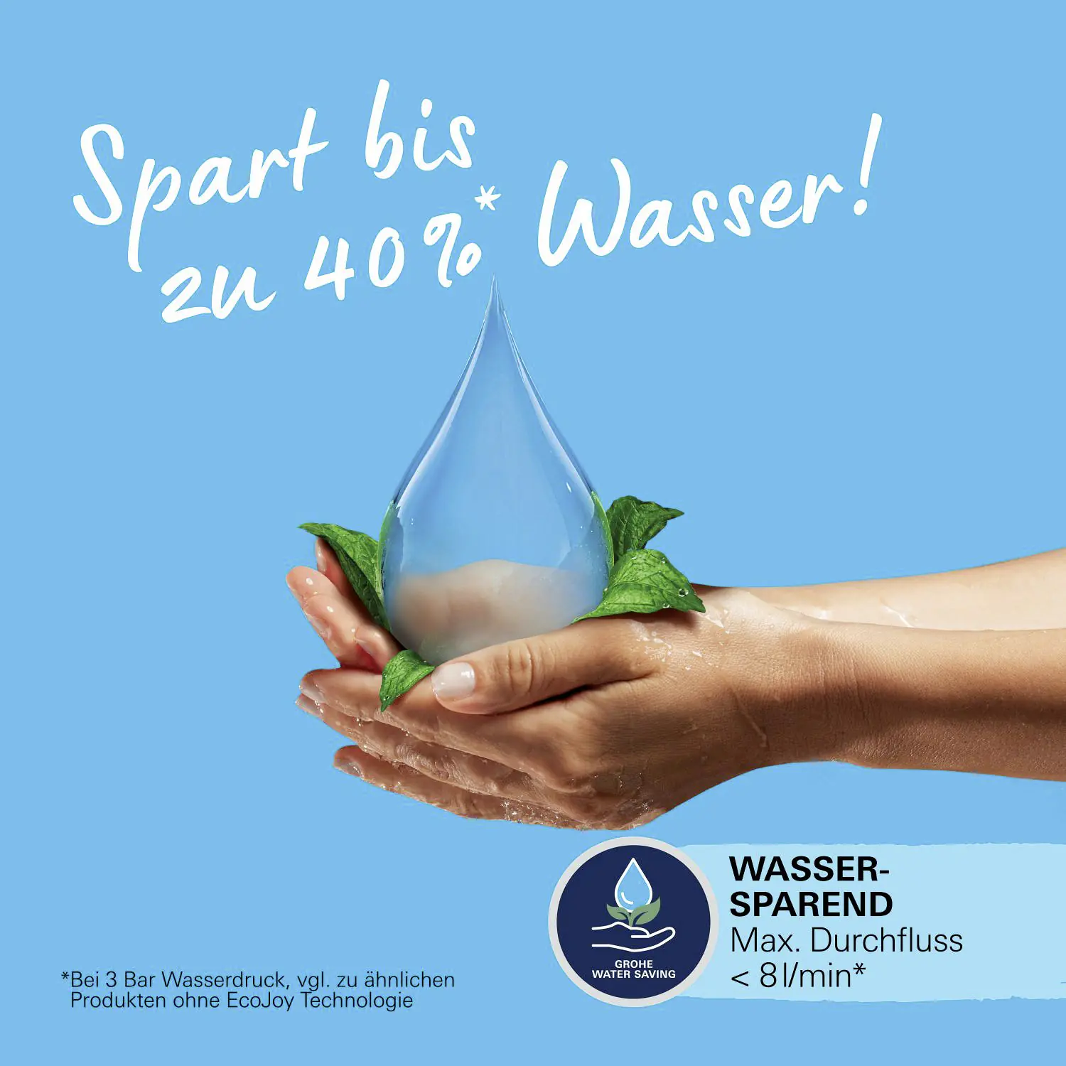 Grohe Kopfbrause chrom, mit 3 Strahlarten: Rain, SmartRain, Massage