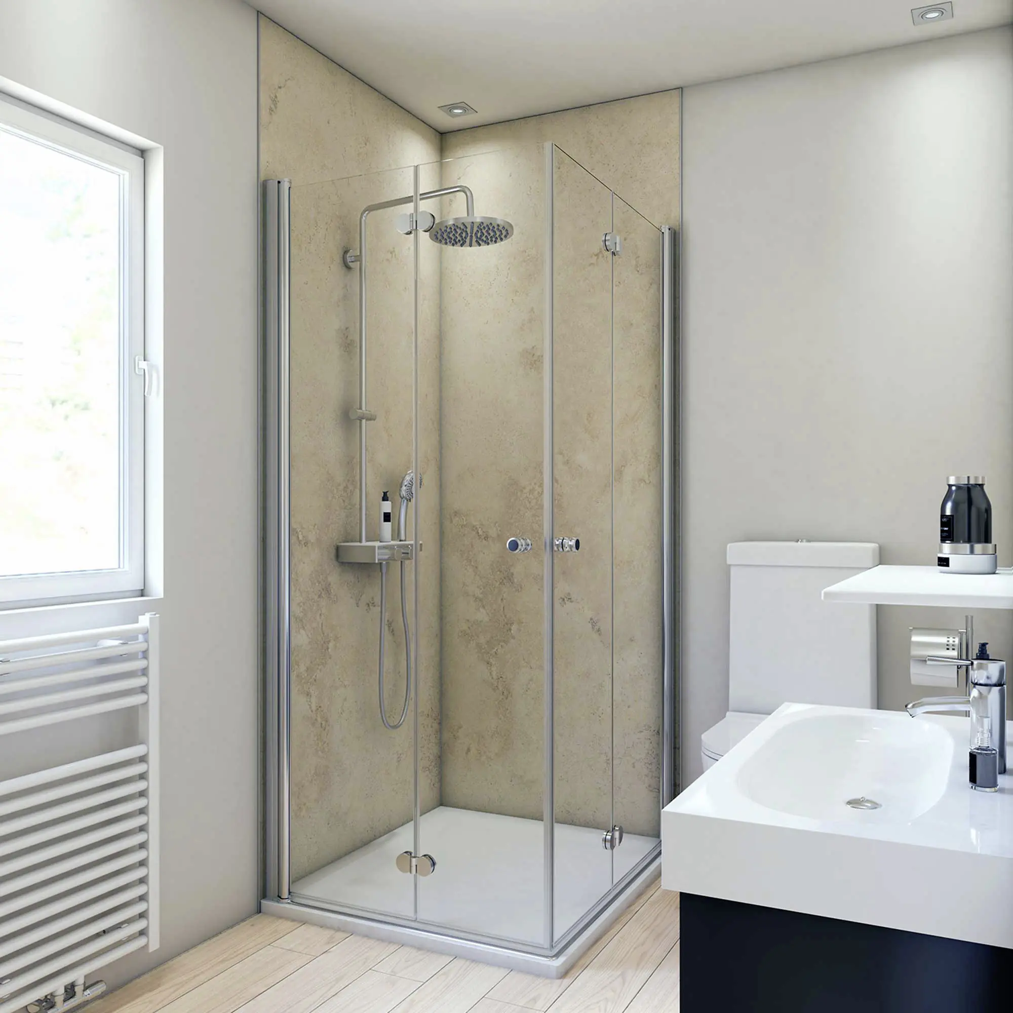 Breuer Duschrückwand Marmor sand Dekor 100 x 255 x 0,3 cm