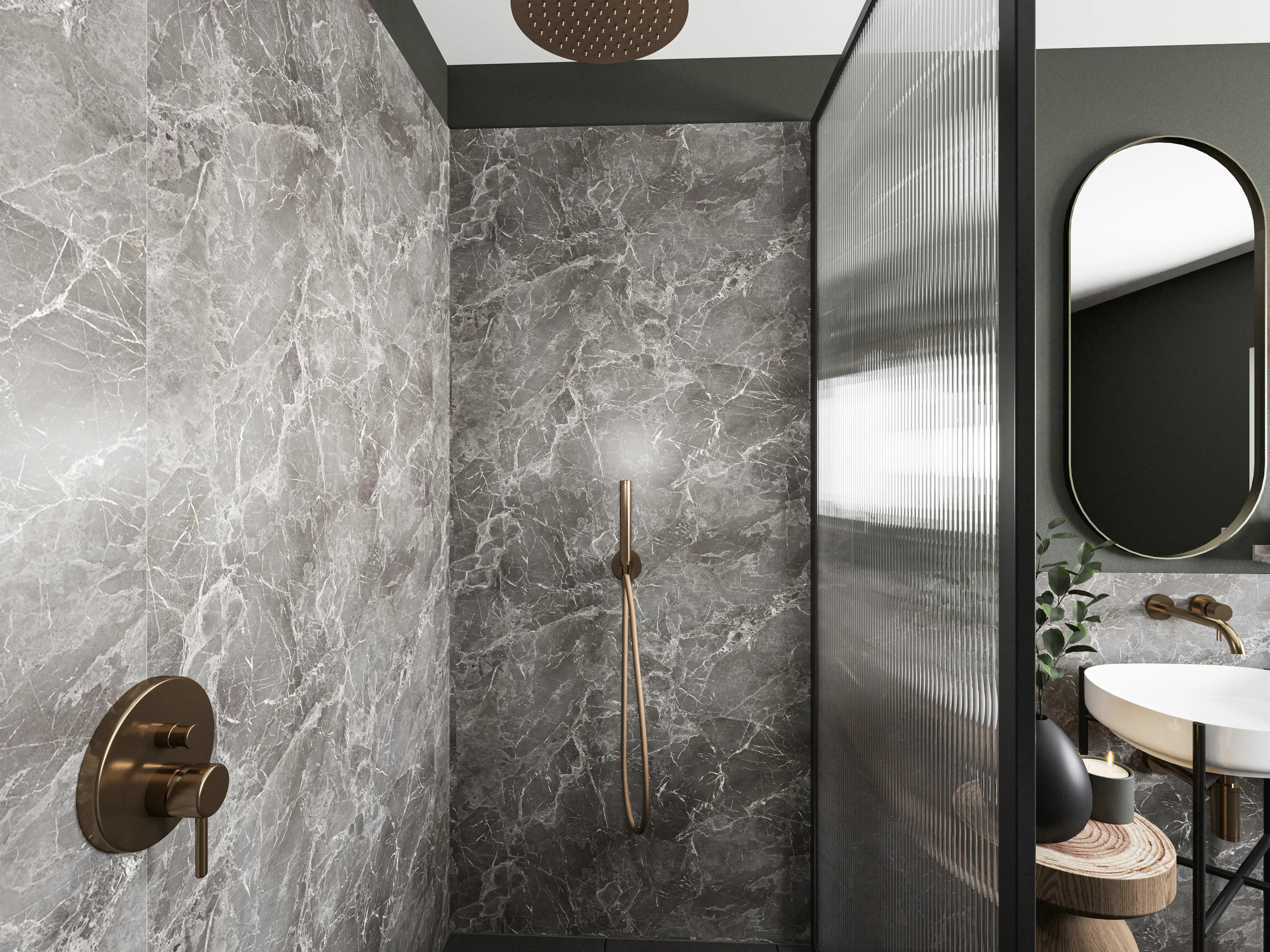 Wetwall Elite Wandpaneel  Welsh Slate 120 x 242 cm mit Nut & Feder
