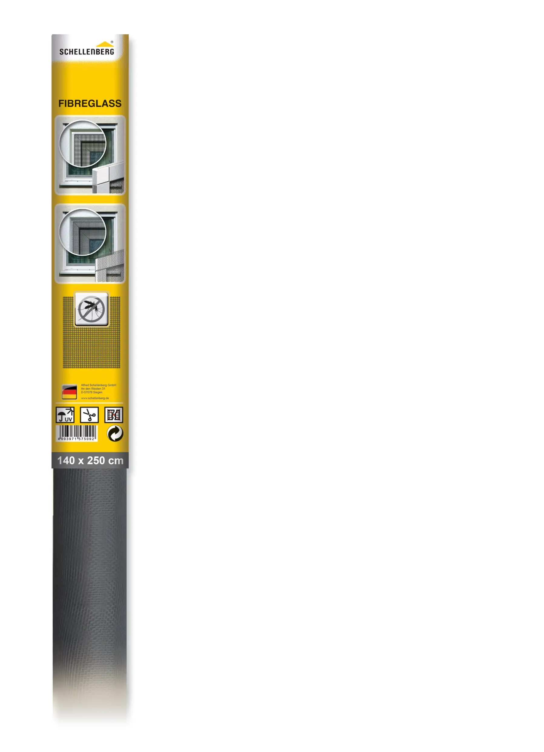 Schellenberg Fliegengitter Minirolle 140 x 250 cm anthrazit kürzbar