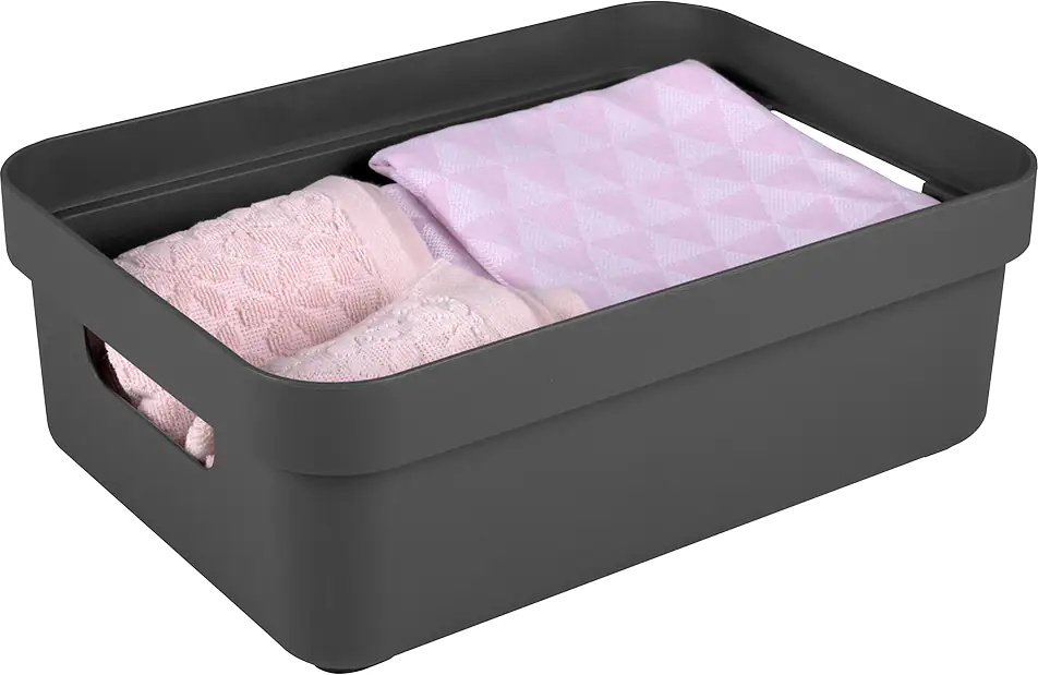 Sunware Aufbewahrungsbox Sigma Home mit Griffen 35,2 x 25,3 cm 9 L anthrazit