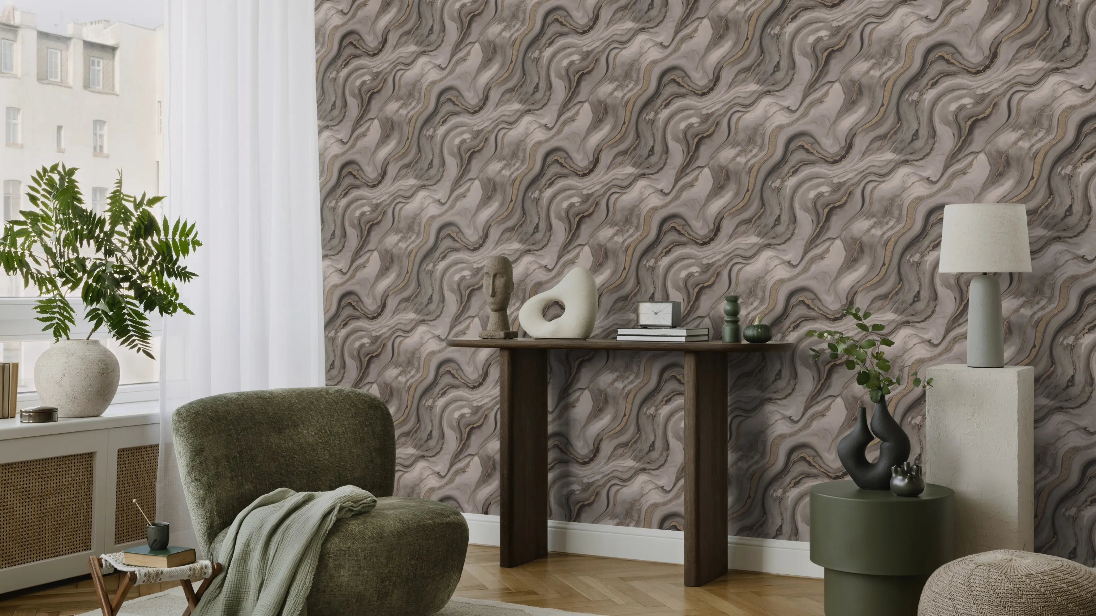 Rasch Vliestapete Factory VI Marmor anthrazit 10,05 x 0,53 m