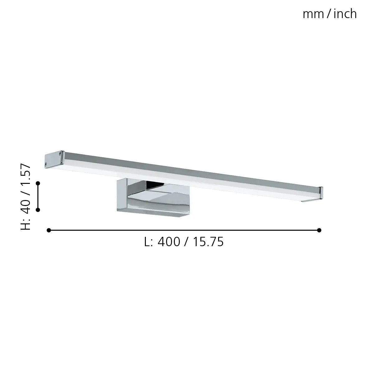 Eglo LED Spiegelleuchte Pandella 1 chrom 40 x 4 cm neutralweiß