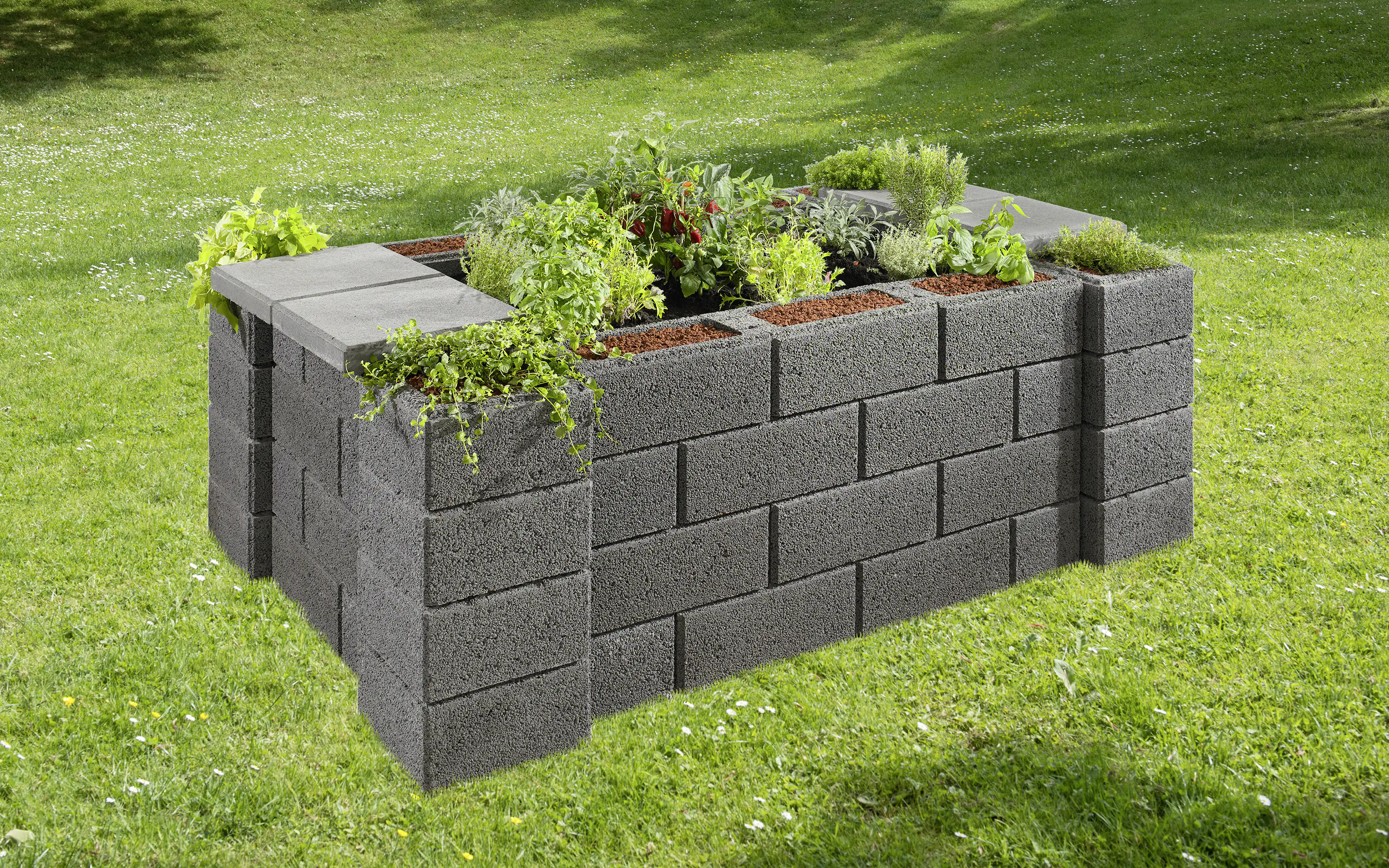 Kann Hochbeet-Set 3 Garten 230 x 150 x 85 cm anthrazit