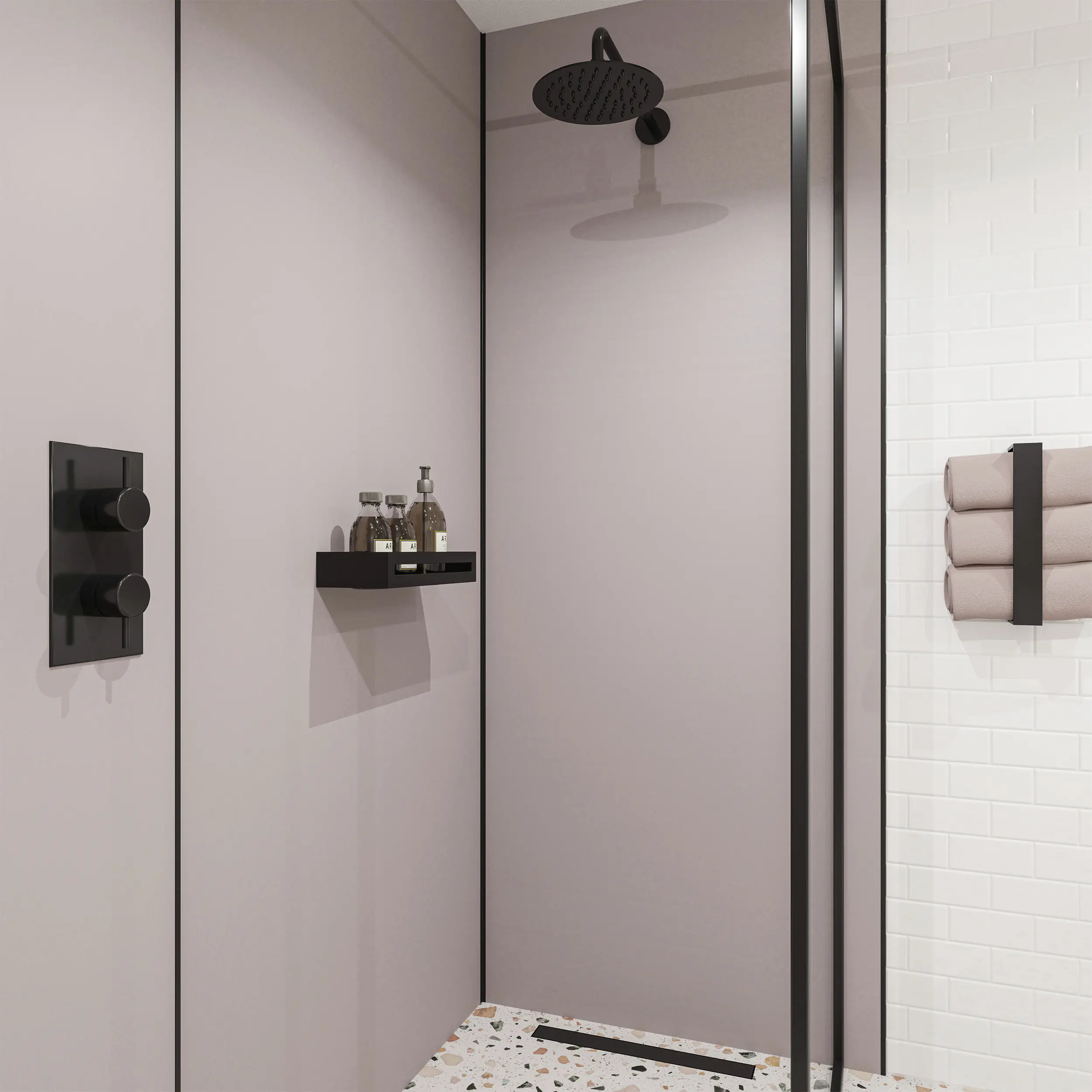 Wetwall Alloy Wandpaneel  Deep Blue Sea/Smoked Rose 90 x 244 cm