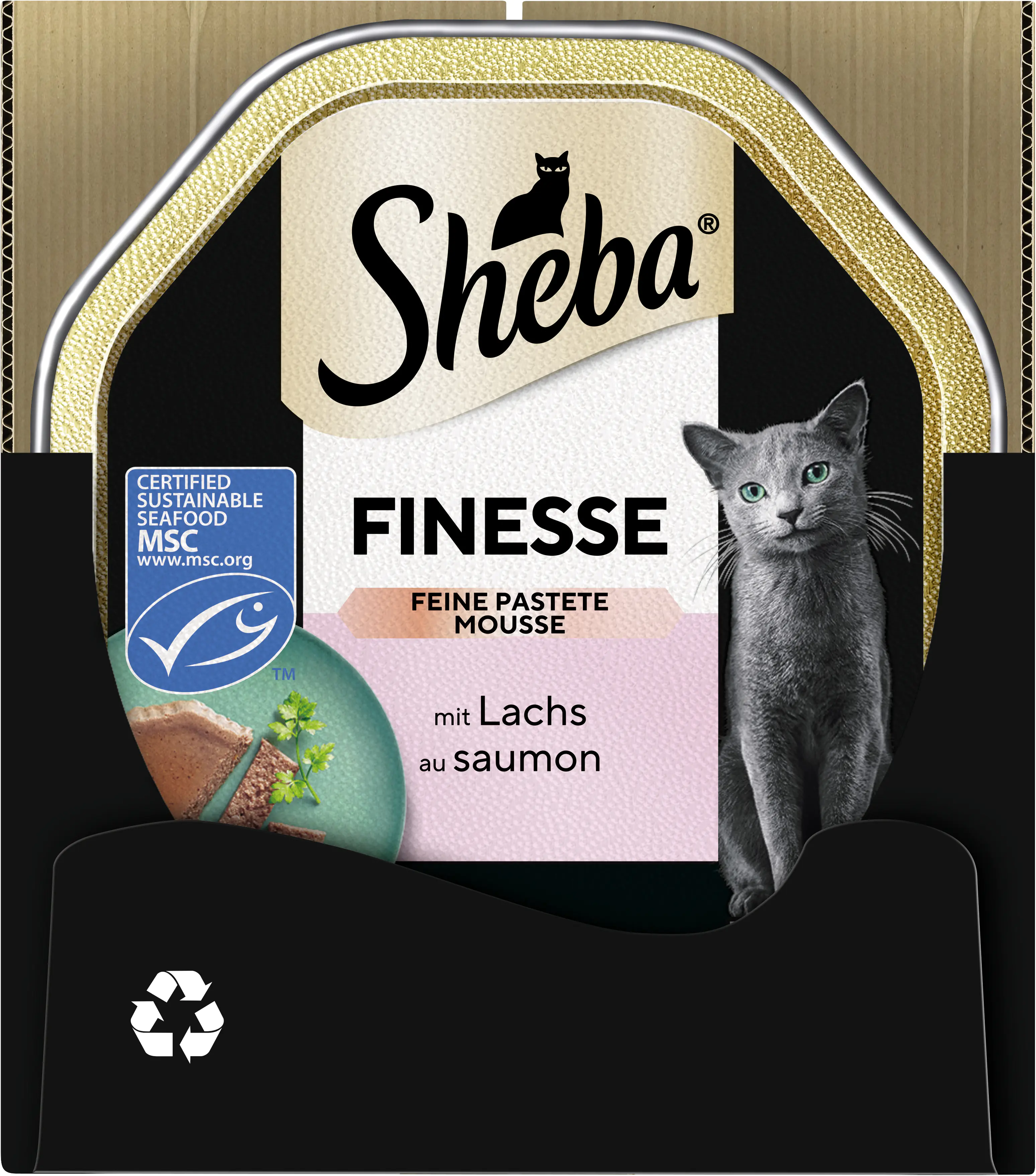 Sheba Finesse Katzennassfutter Adult 85 g Feine Pastete mit Lachs