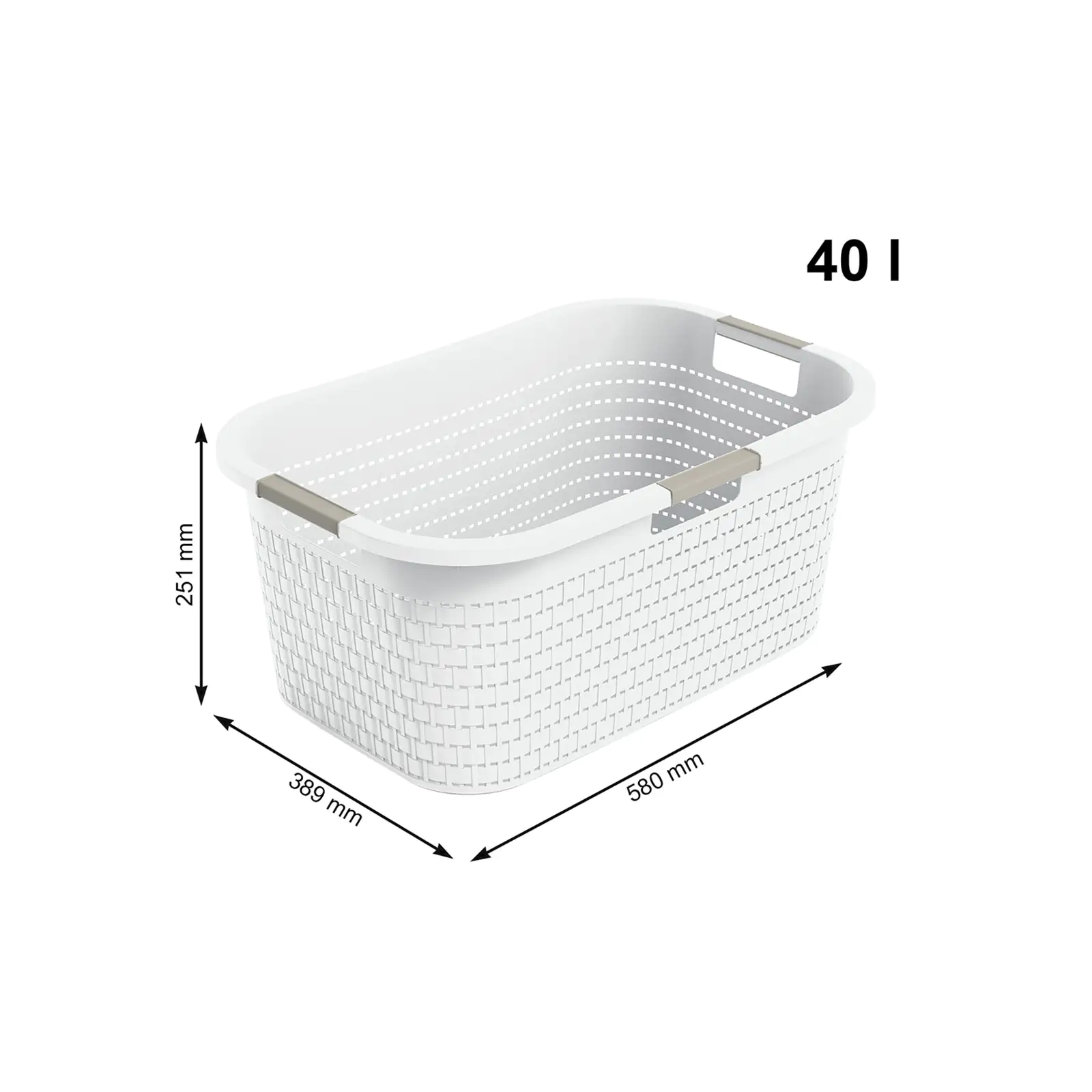 Rotho Wäschekorb Country, 40 L weiß