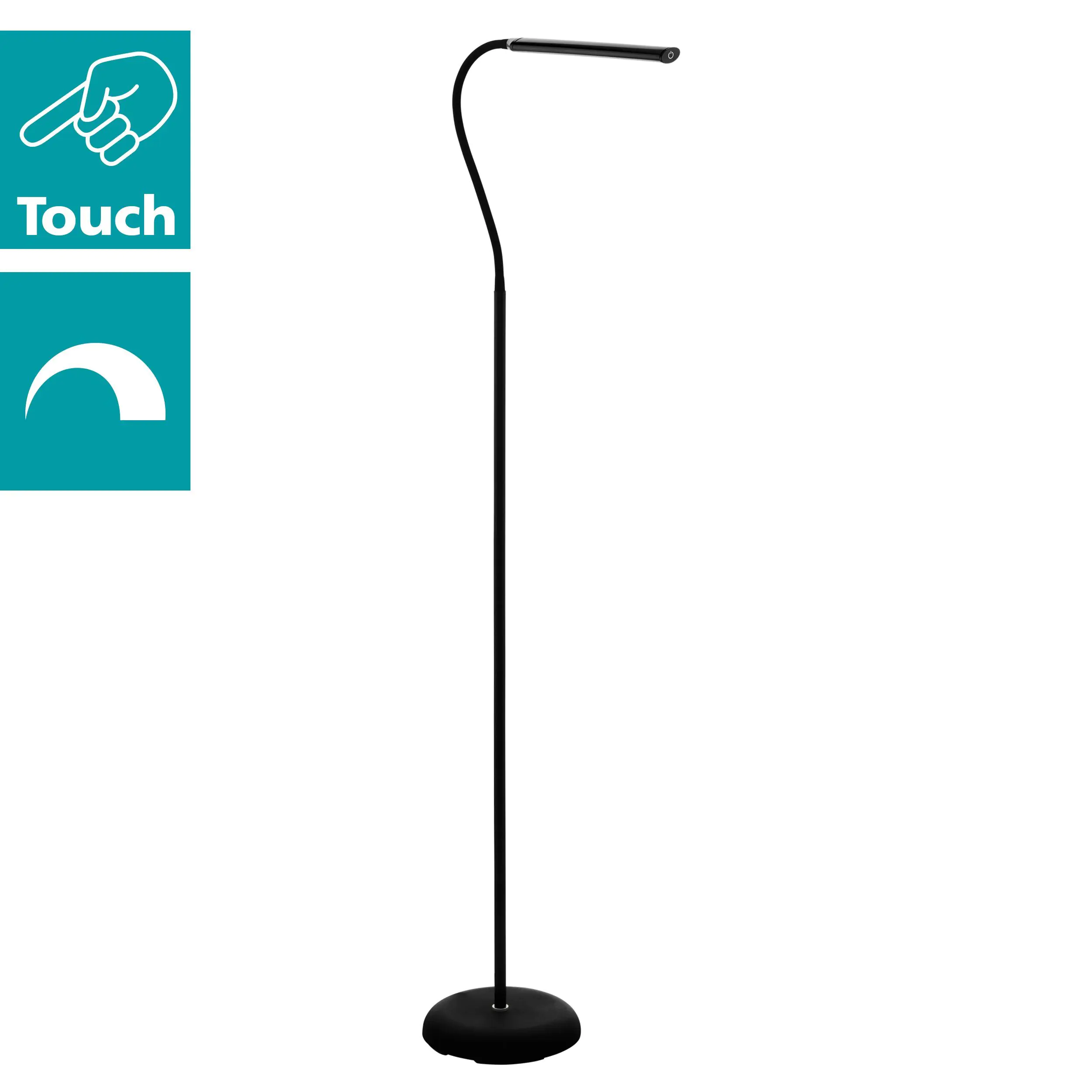 Eglo LED Stehleuchte Laroa schwarz 130 x 21,5 cm dimmbar, neutralweiß