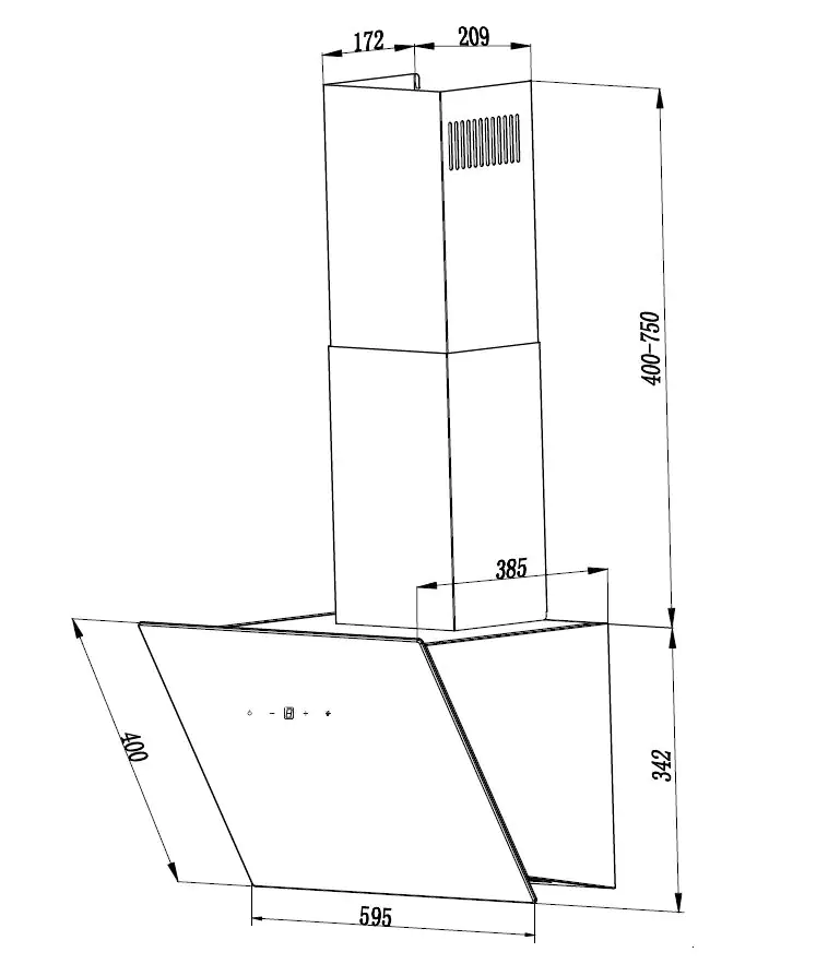 respekta Design-Schräghaube 60 cm weiß Typ / Modell: CH 24060WAM 60 cm