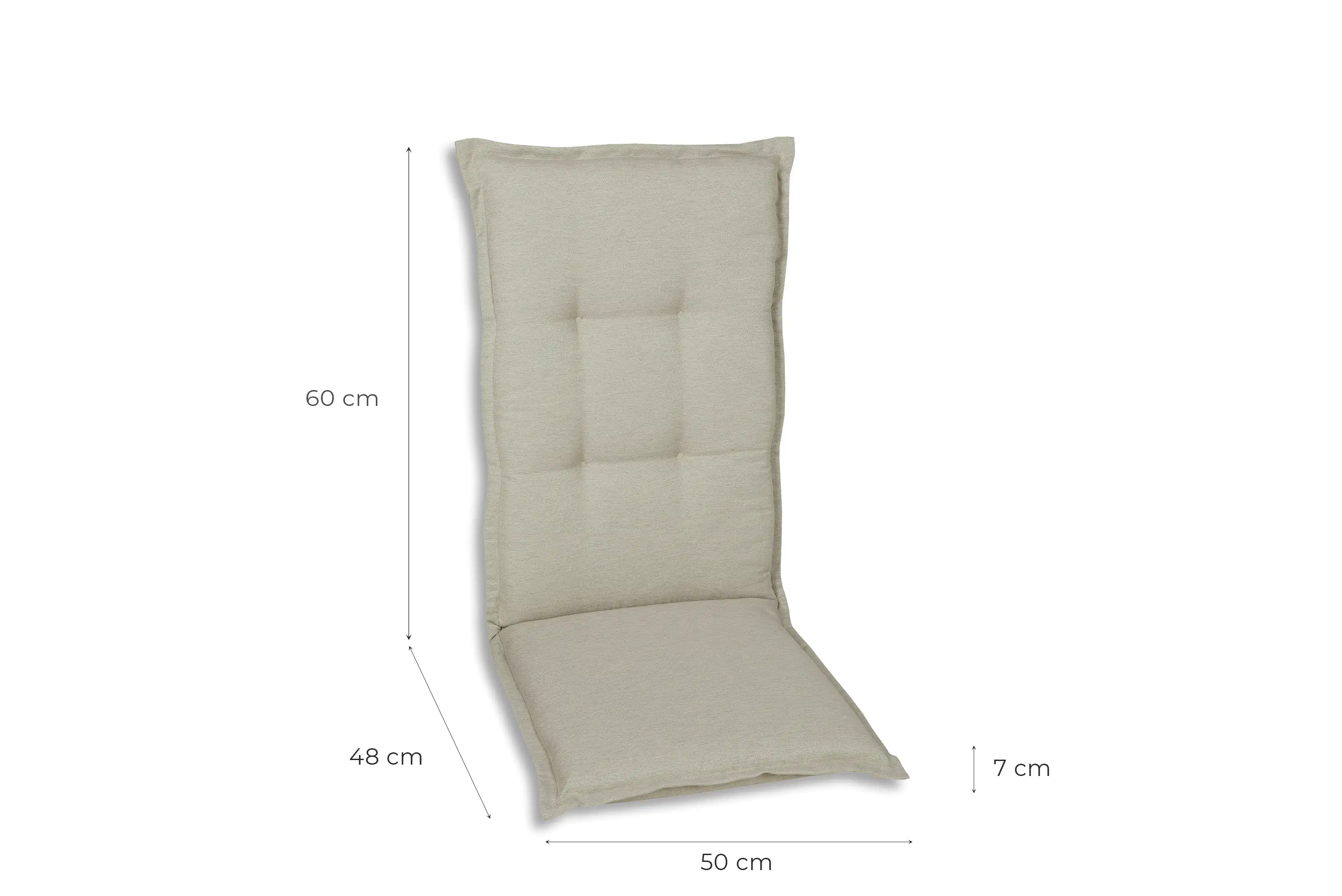 GO-DE Mittellehner-Auflage 108 cm x 50 cm x 7 cm, beige