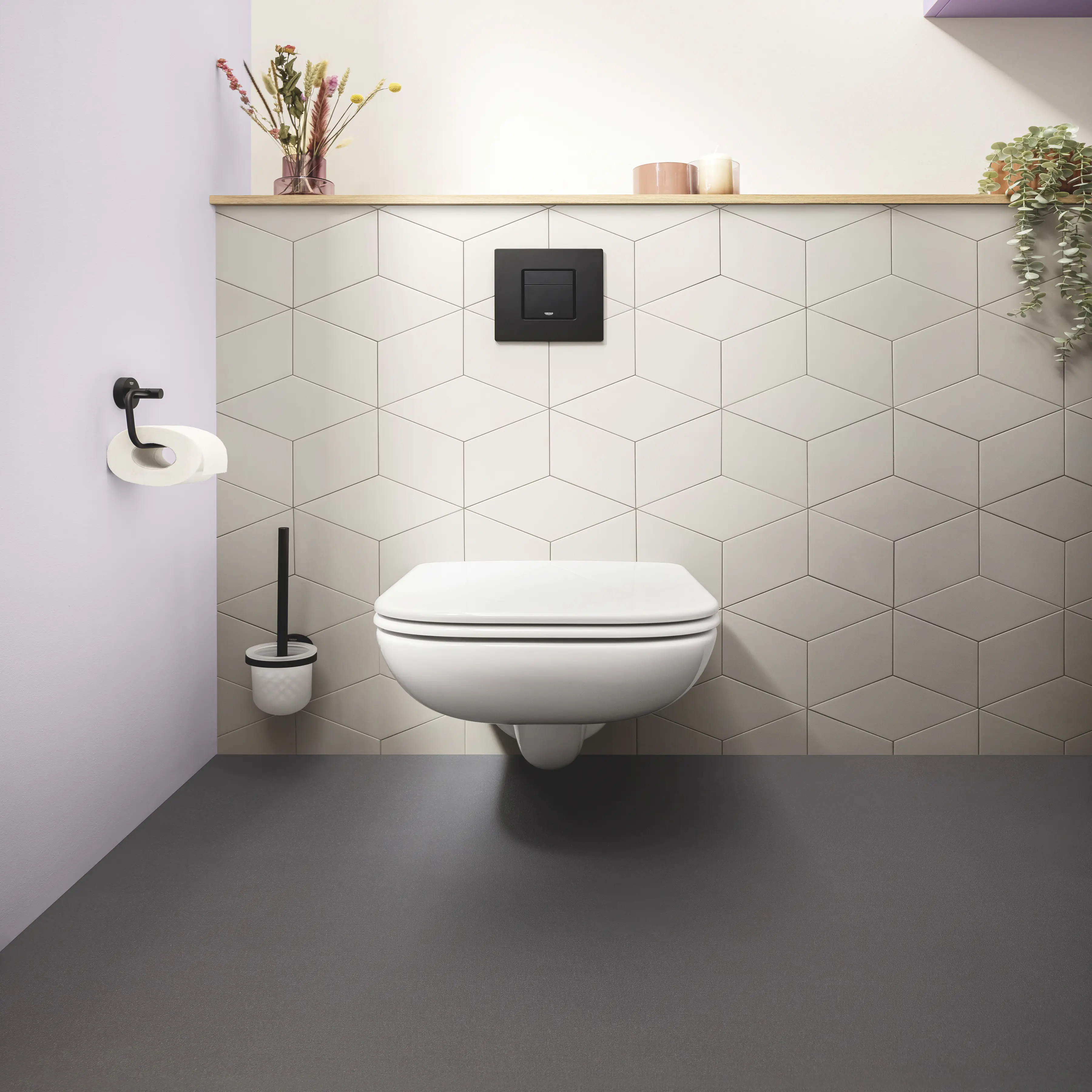 Grohe Start WC-Papierhalter matt black klebbar 