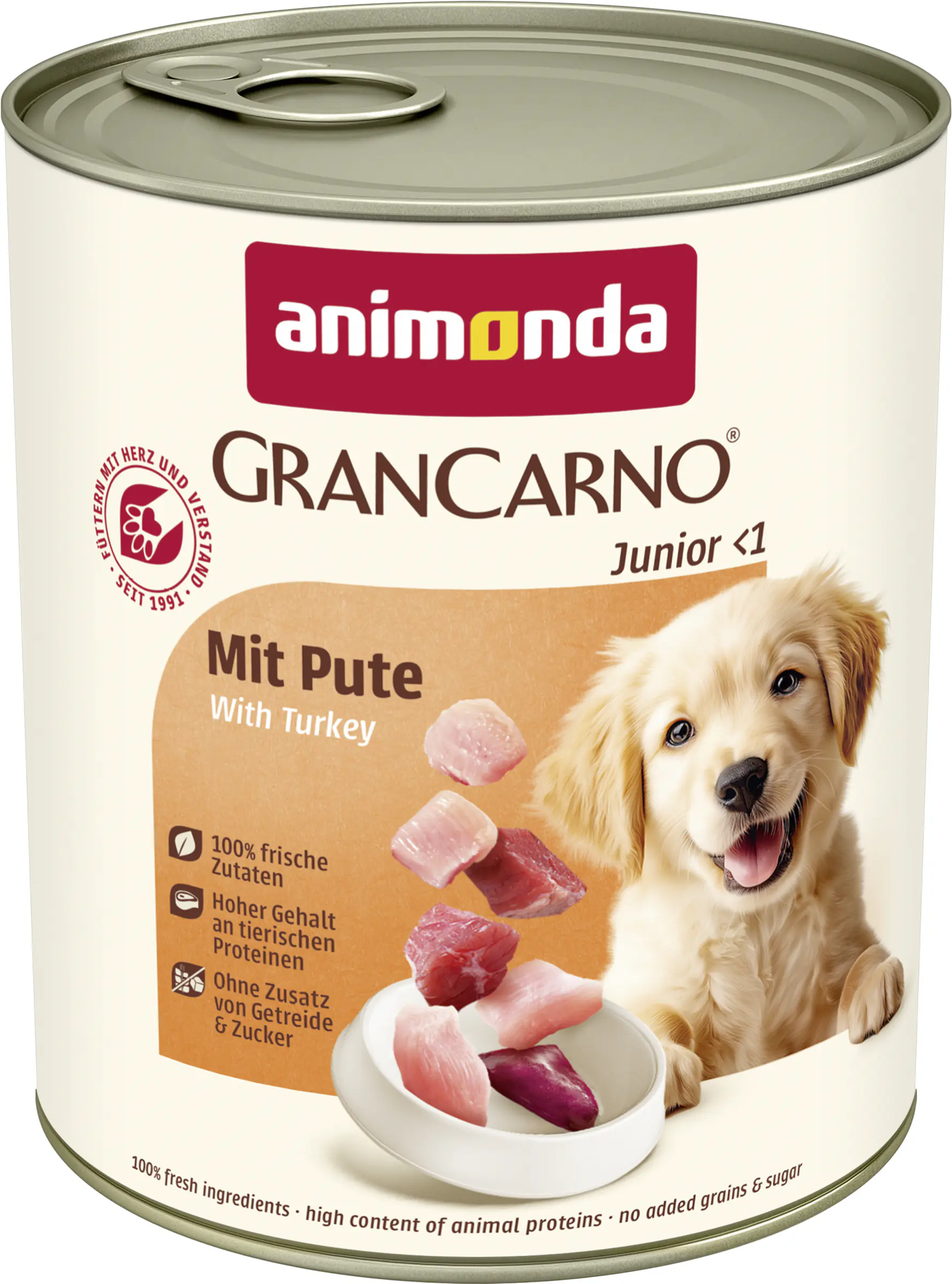 Animonda GranCarno Hundenassfutter Junior getreidefrei 800 g Pute