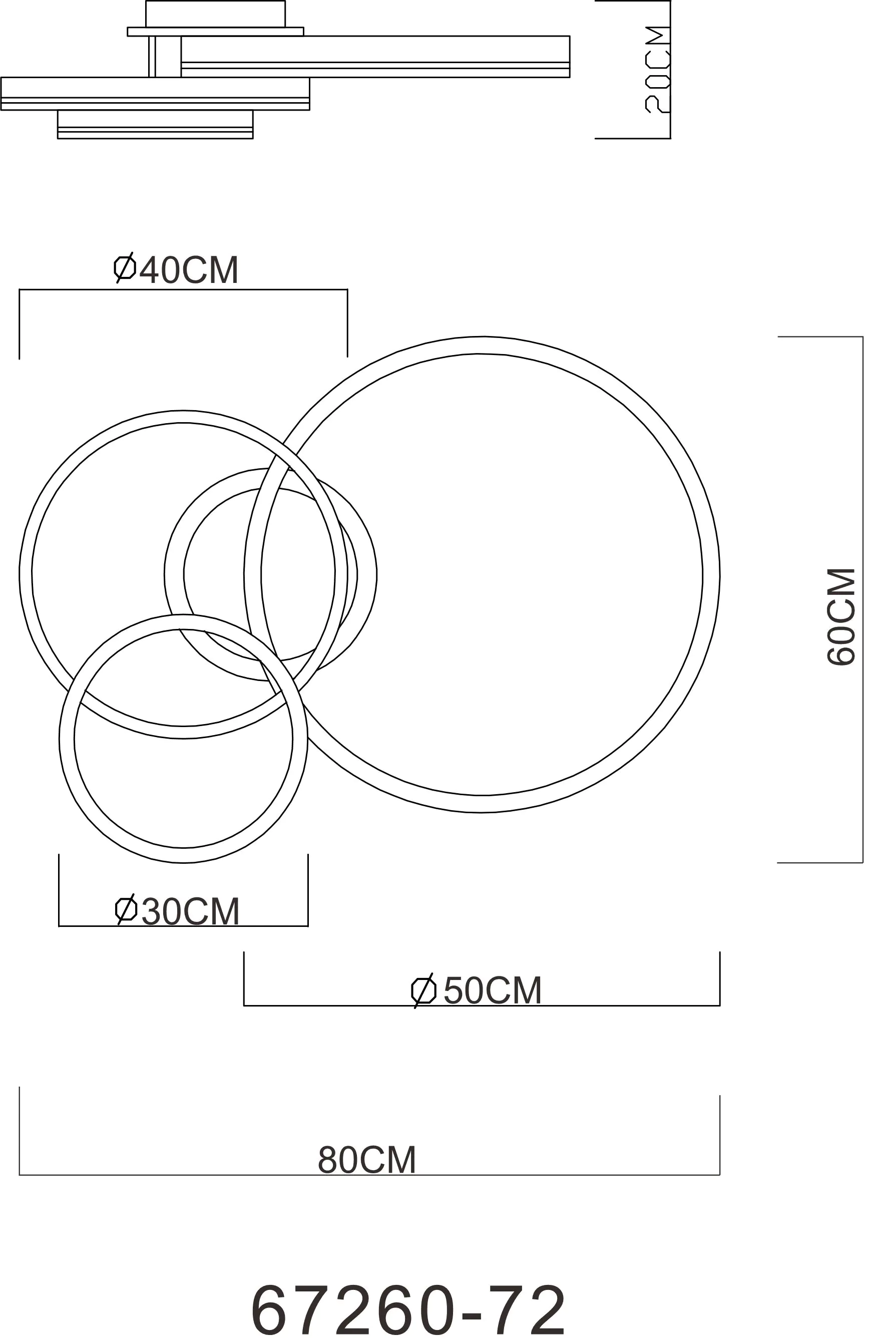 Globo LED Deckenleuchte Rubio 3 Ringe