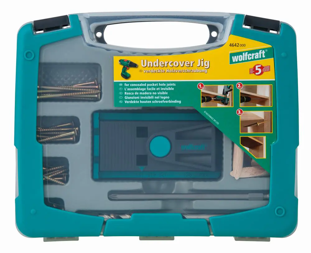 Wolfcraft Undercover Jig Bohrlehre Komplettset 54-teilig