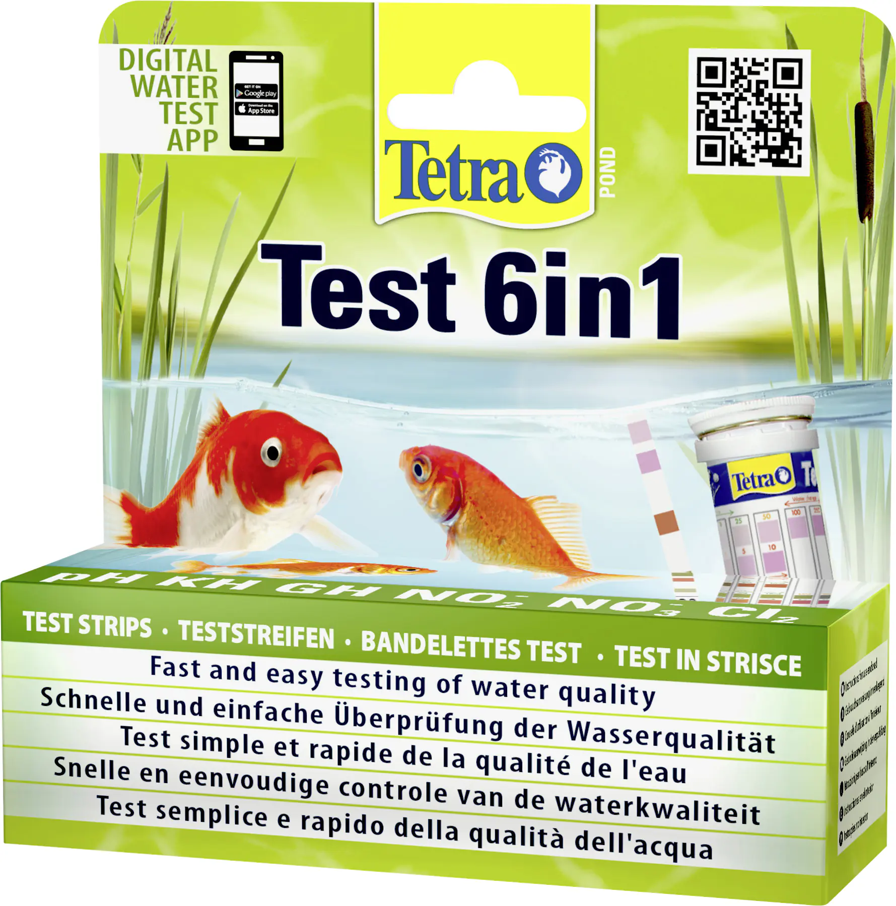 Tetra Wasserschnelltest Pond 6 in 1 für Teichwasser 25 Streifen