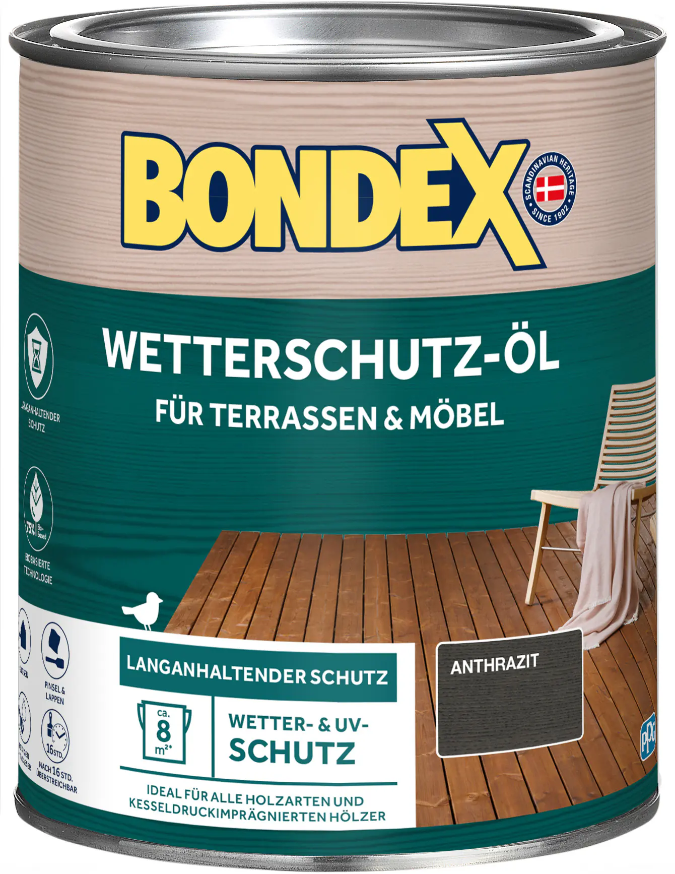 Bondex Wetterschutzöl 0,75 L anthrazit