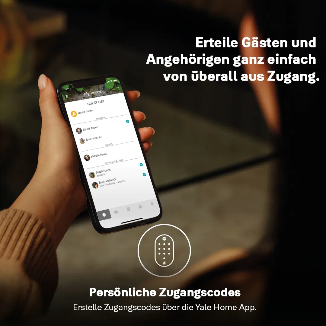 Yale Smart Türschloss Linus Smart Keypad 2 schwarz mit Fingerabdrucksensor