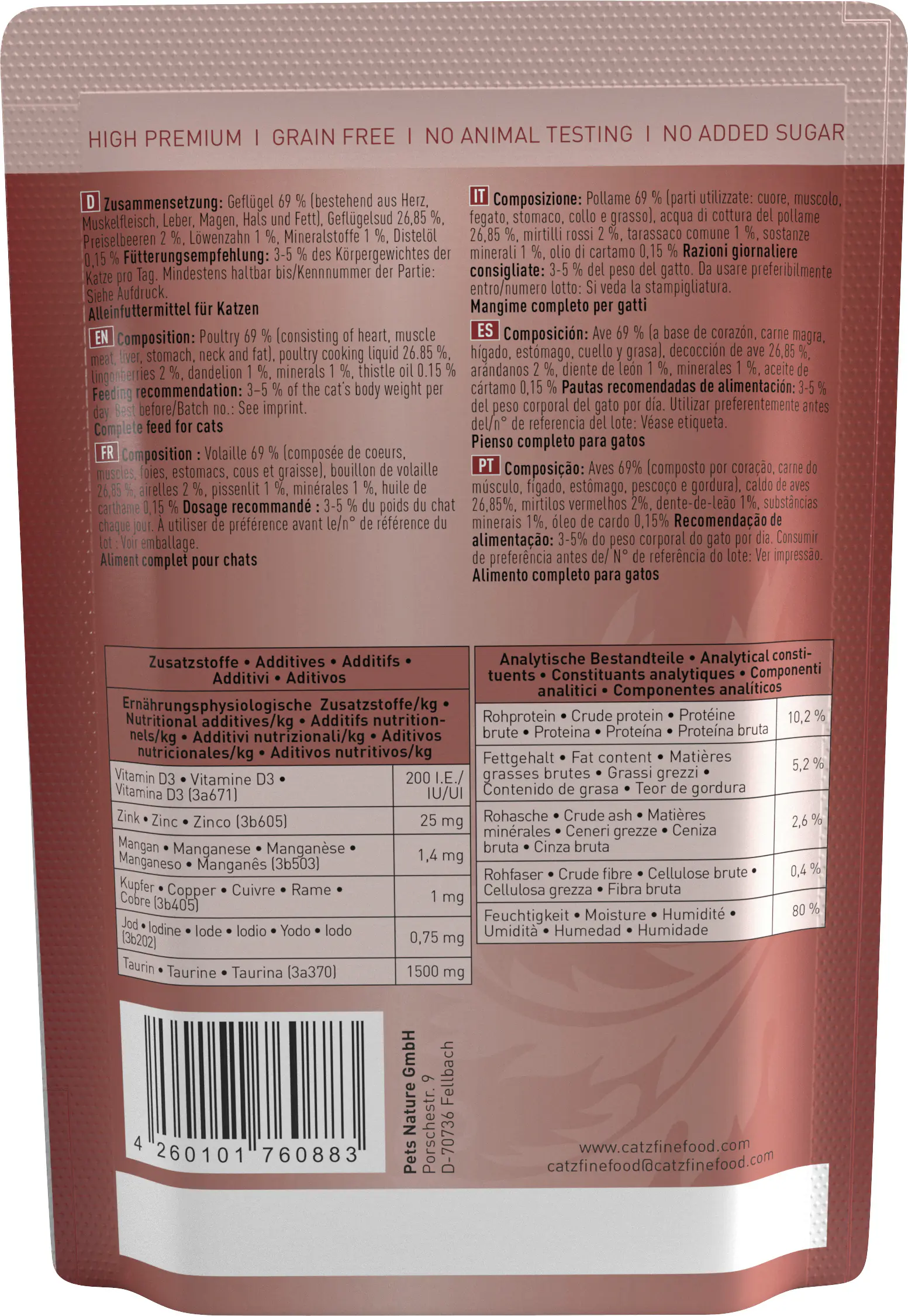 Catz Finefood Katzenfutter Classic No. 3 Geflügel 85 g